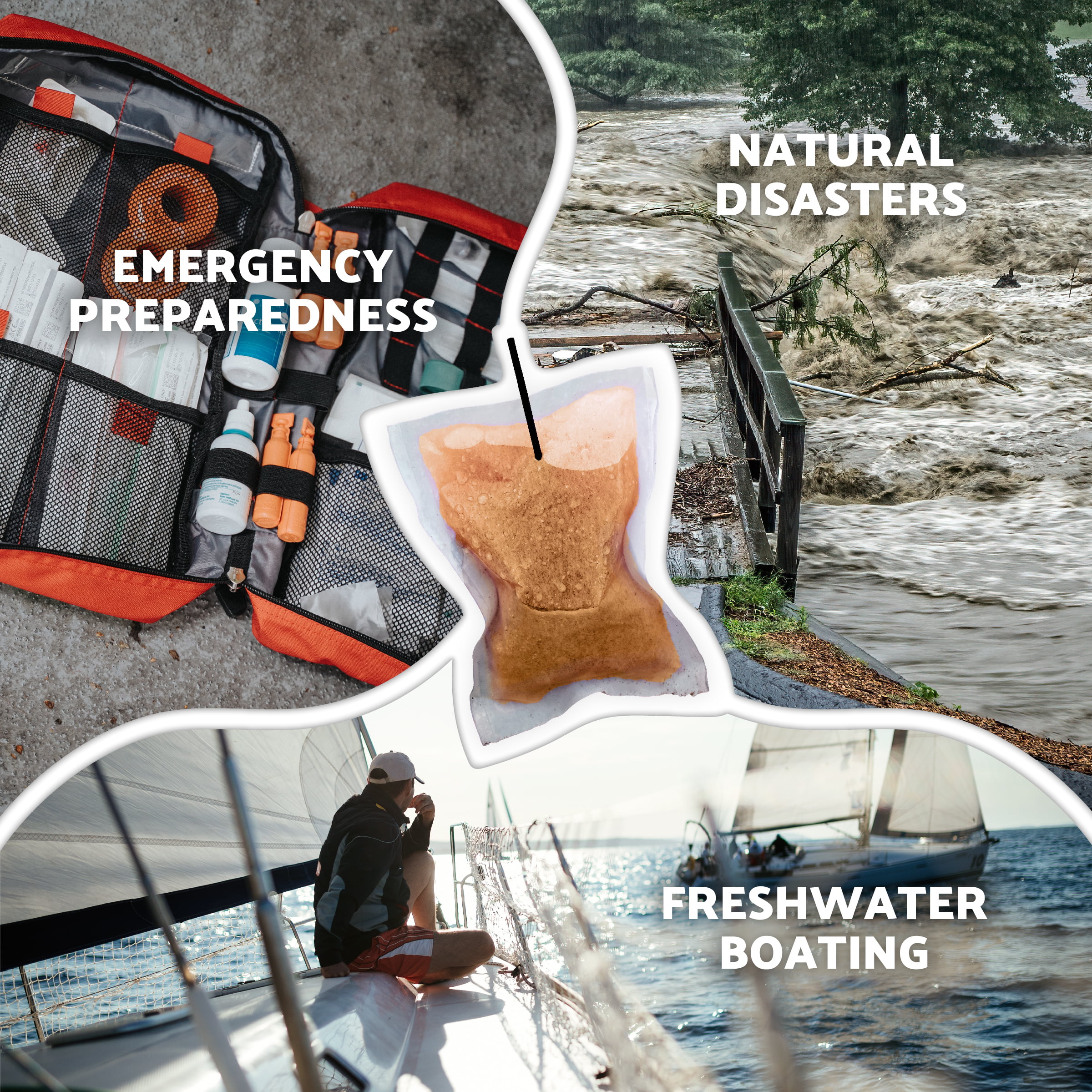 OTS Osmo Waterdrop - 2 Pack. Fresh & brackish water filter - Portable emergency desalination / water purifier survival system perfect for outdoor survival, natural disasters, and crisis preparedness.