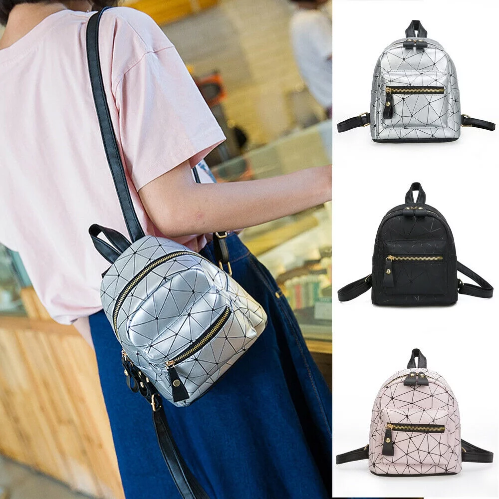 Women Mini Backpack PU Leather Shoulder Ladies Girls School Rucksack Travel Bag
