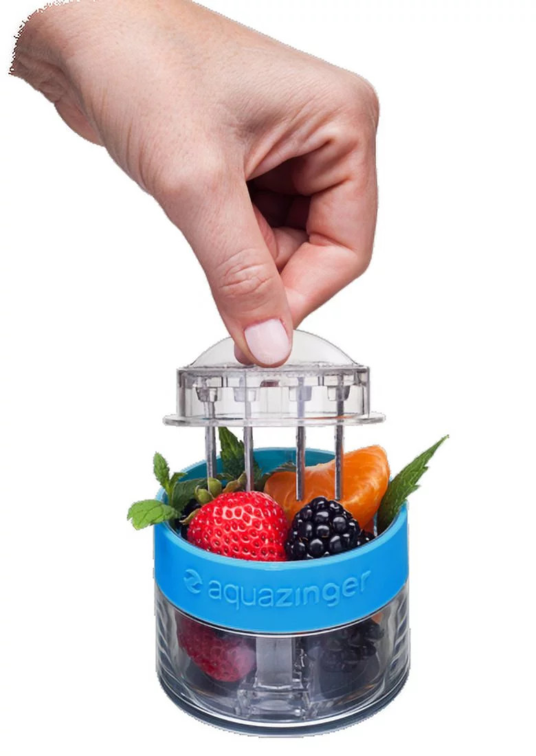 Zing Anything Aqua Zinger 18/8 Stainless Steel Blue Fruit Fusion Water Bottle, 20 Ounce