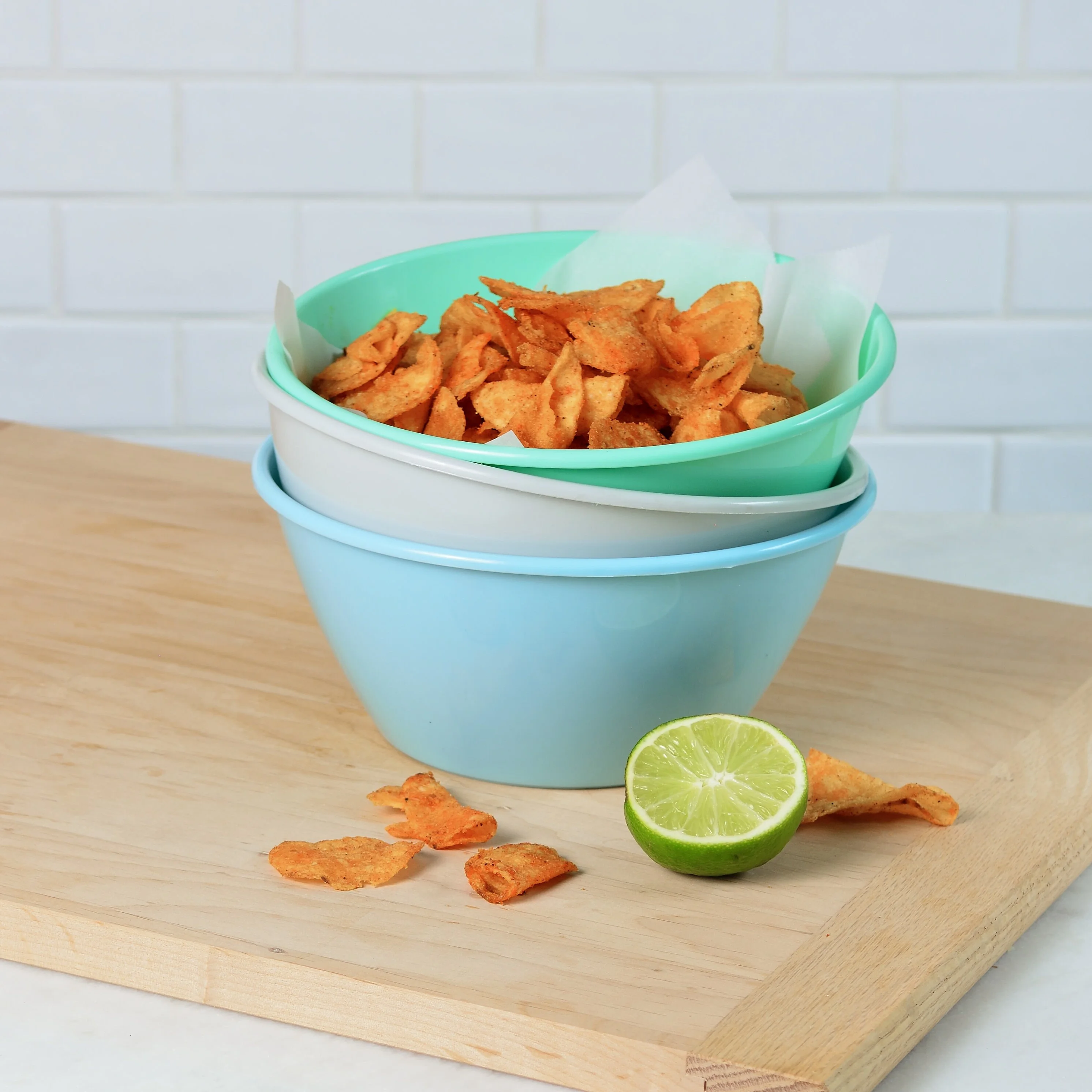 50 Ounce Plastic Bowls, Large Cereal Bowls, Large Soup Bowls, Set of 9 - Coastal YE392.481