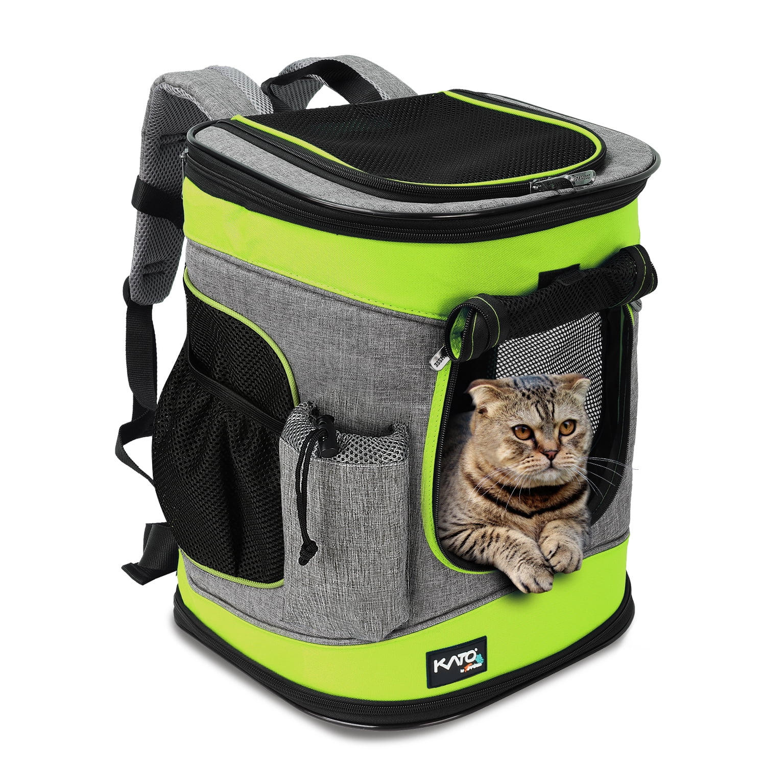 Pawsse Pet Carrier Backpack, Green & Gray, 16