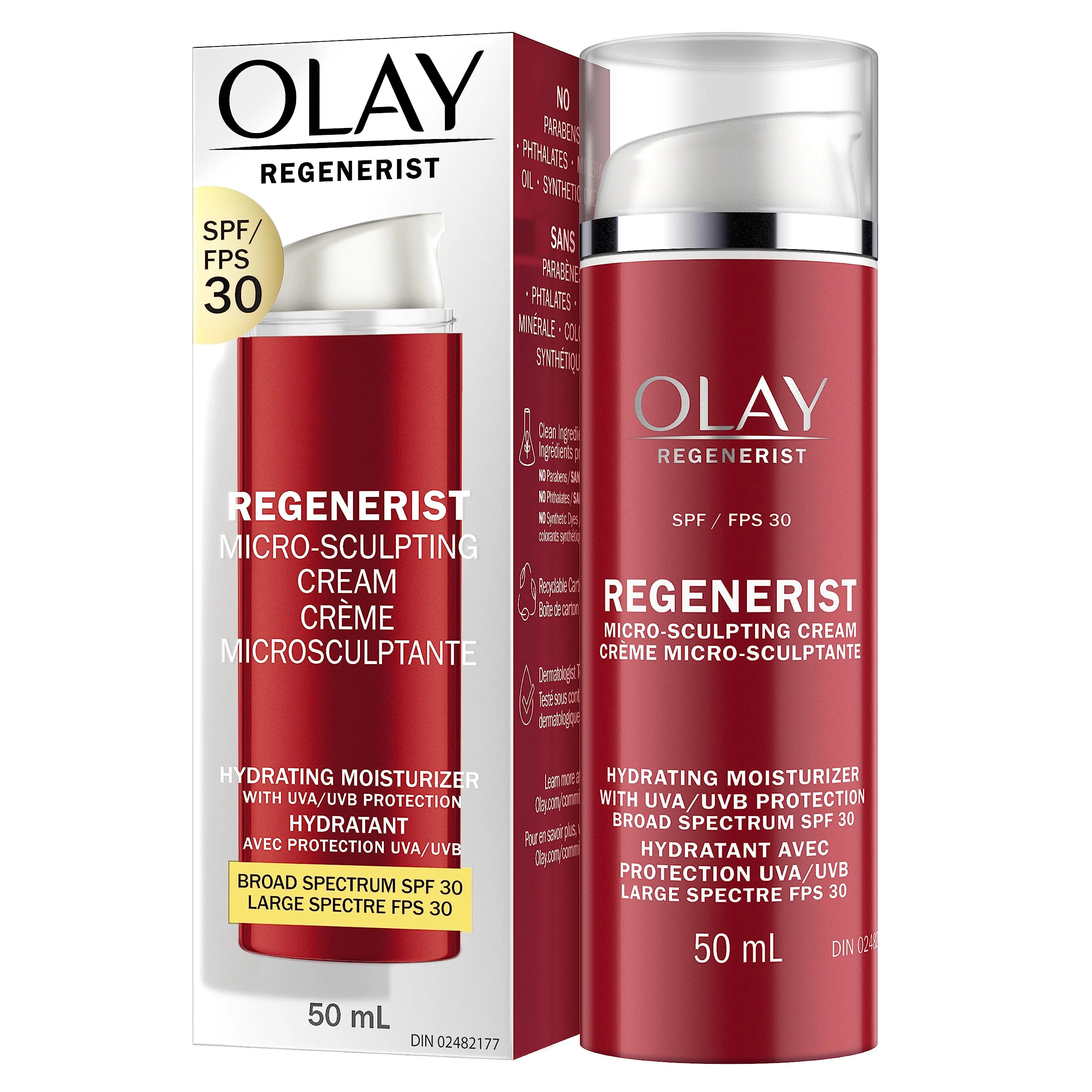 Olay Face Moisturizer Regenerist Microsculpting Cream With&nbsp;Spf 30&nbsp;Sunscreen&nbsp;And Vitamin E For Advanced Anti-Aging, 50Ml