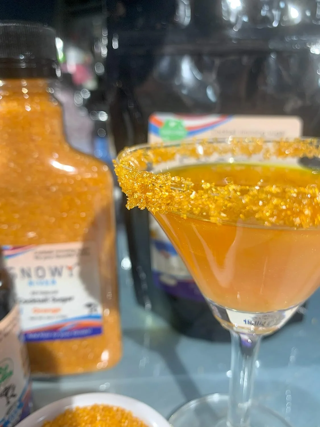 Snowy River Orange Cocktail Sugar Rimmer - Kosher Certified Natural Orange Colored Cocktail Sugar (16Oz)
