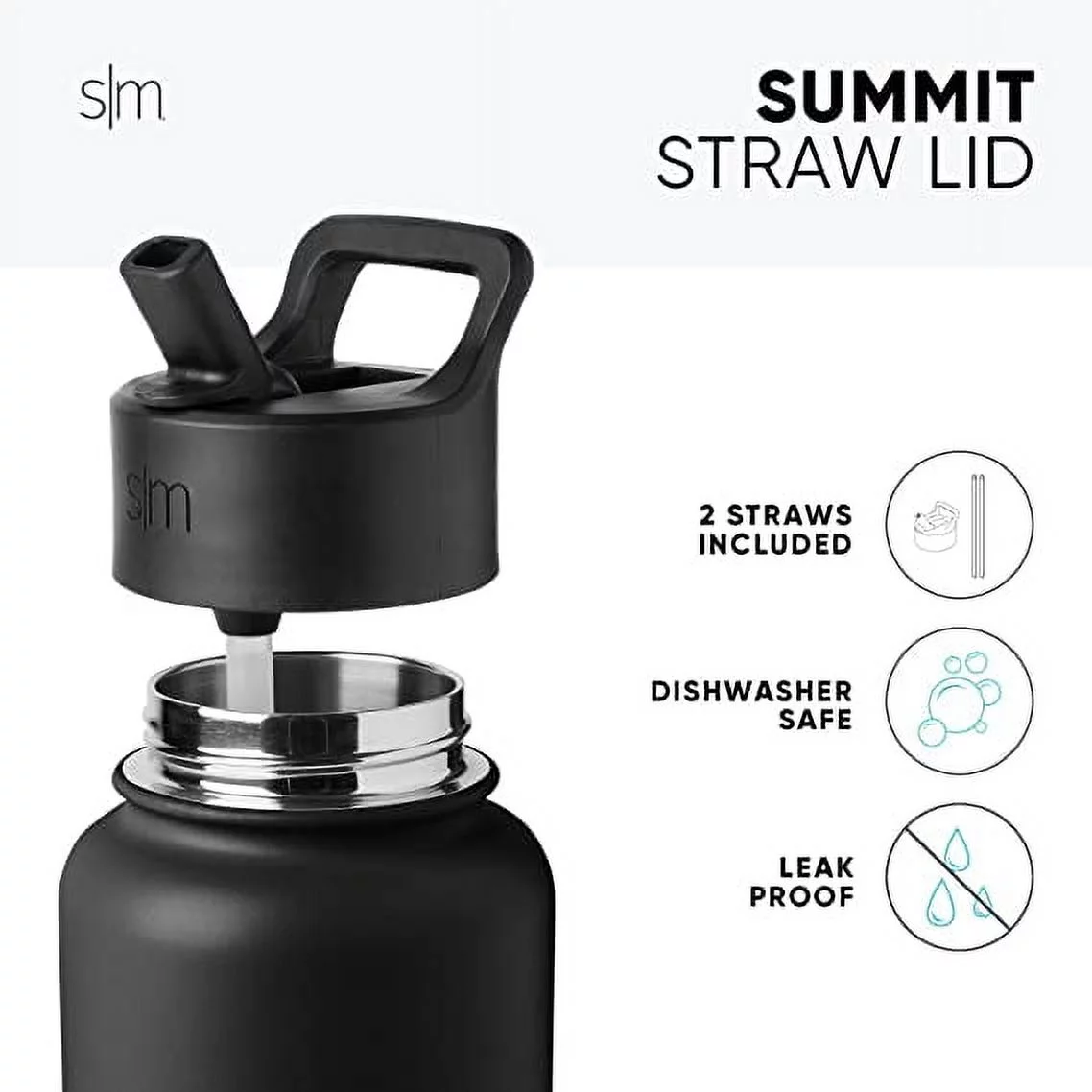 Simple Modern Summit Water Bottle Straw Lid Vacuum Insulated Stainless Steel Bottle | 14 fl oz