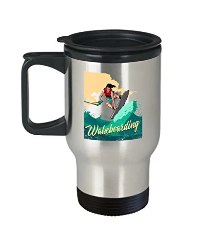 Travel Mug Sports - Wakeboarding - Water Ski Gifts -14 oz Stainless Steel Coffee Cup