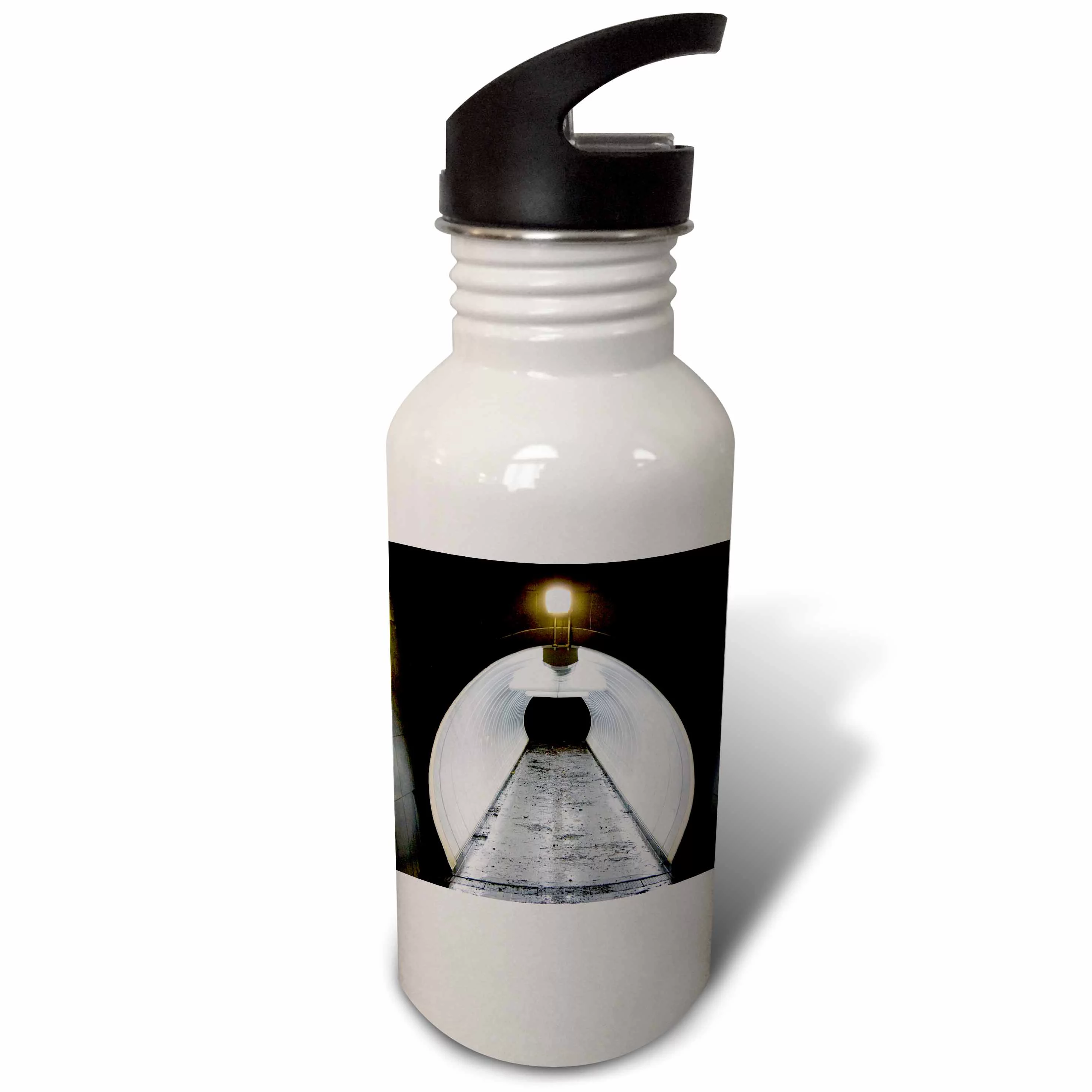 Singapore, Illuminated pedestrian tunnel, paths-AS32 MWR0010 - Micah Wright 21 oz Sports Water Bottle wb-74109-1