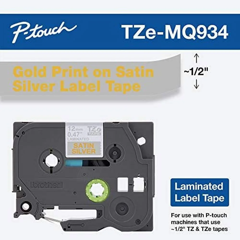 Brother Genuine P-touch TZE-MQG35 Tape, 1/2