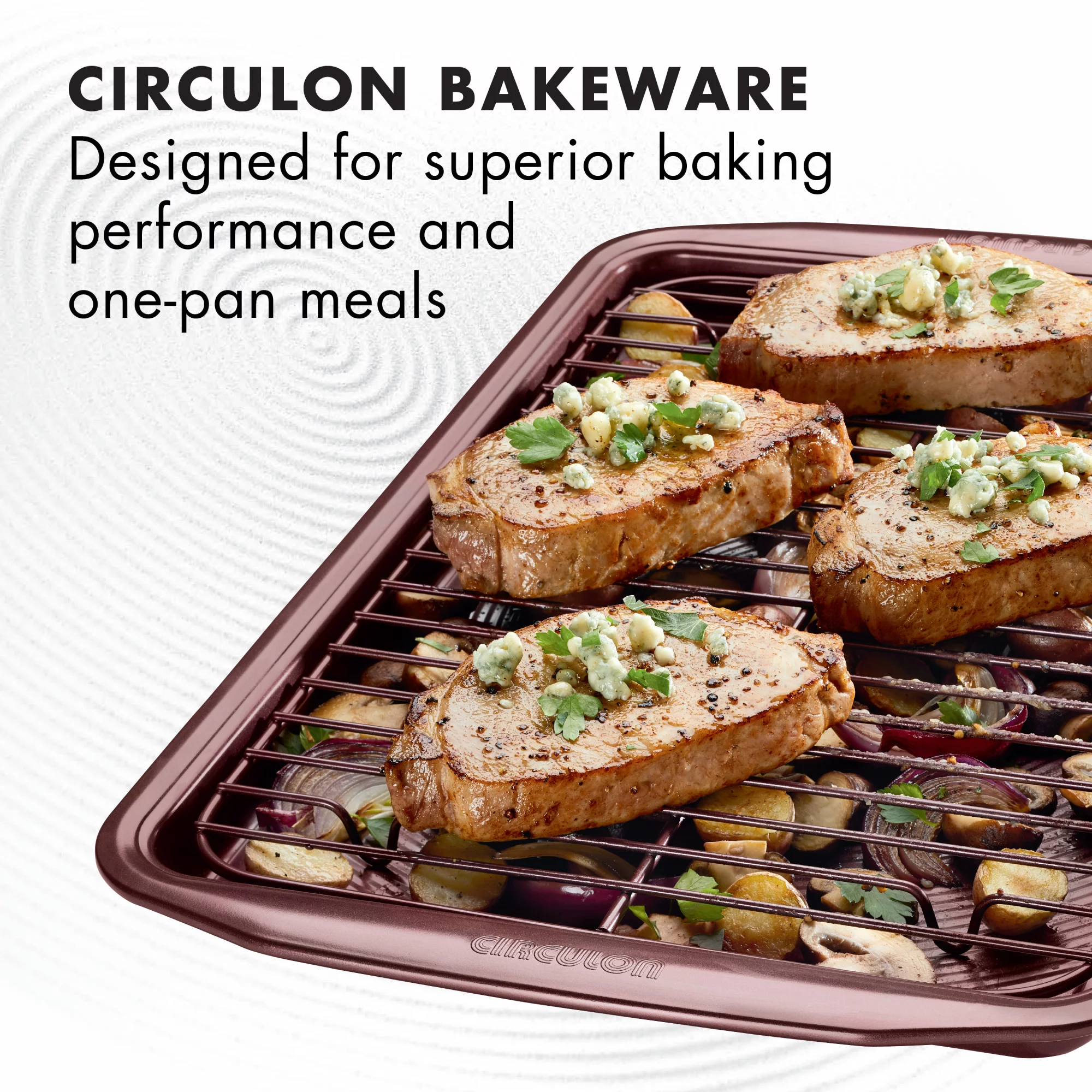 Circulon 2 Piece Nonstick Bakeware Cookie Pan Set, Merlot