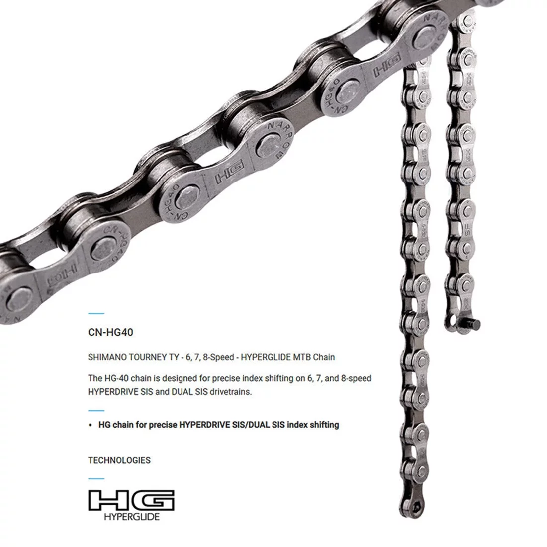 Shimano 6/7/8-Speed Chain CN-HG40 116-Links Mountain Road Bike Bicycle Chains