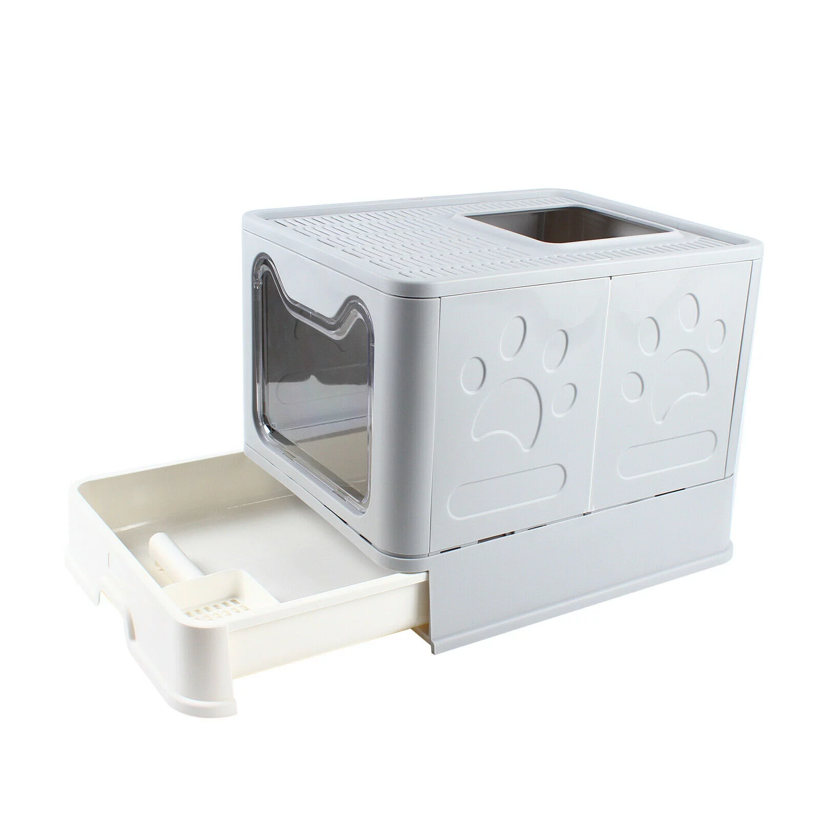 MIDUO Cat Litter Box Drawer Structure Pet Toilet Litter Tray +Cat Sand Shovel