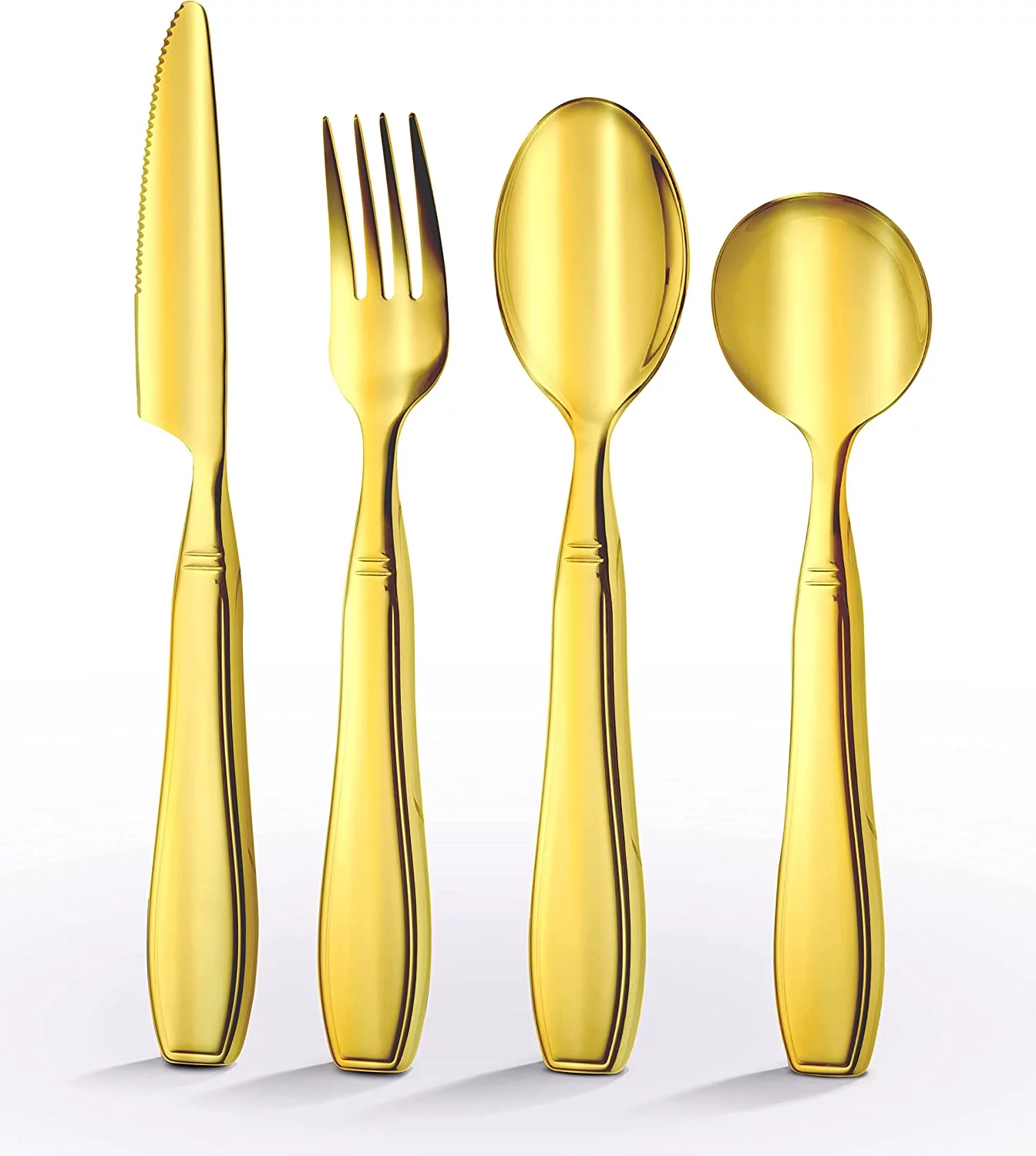 Special Supplies Adaptive Utensils 4-Piece Set - Weighted for Hand Tremors, Arthritis, Parkinson's