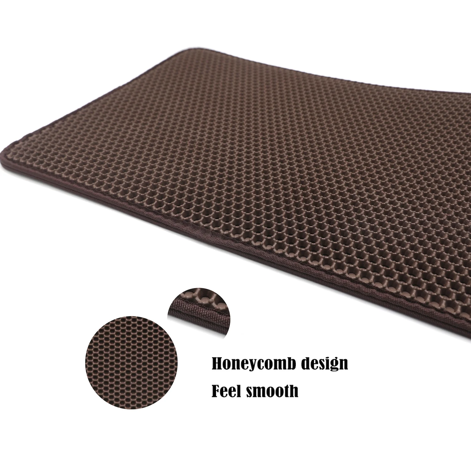 65X55 Brown Cat litter Mat Double Layer Pad Trapper Folding Pad EVA Foam Rubber