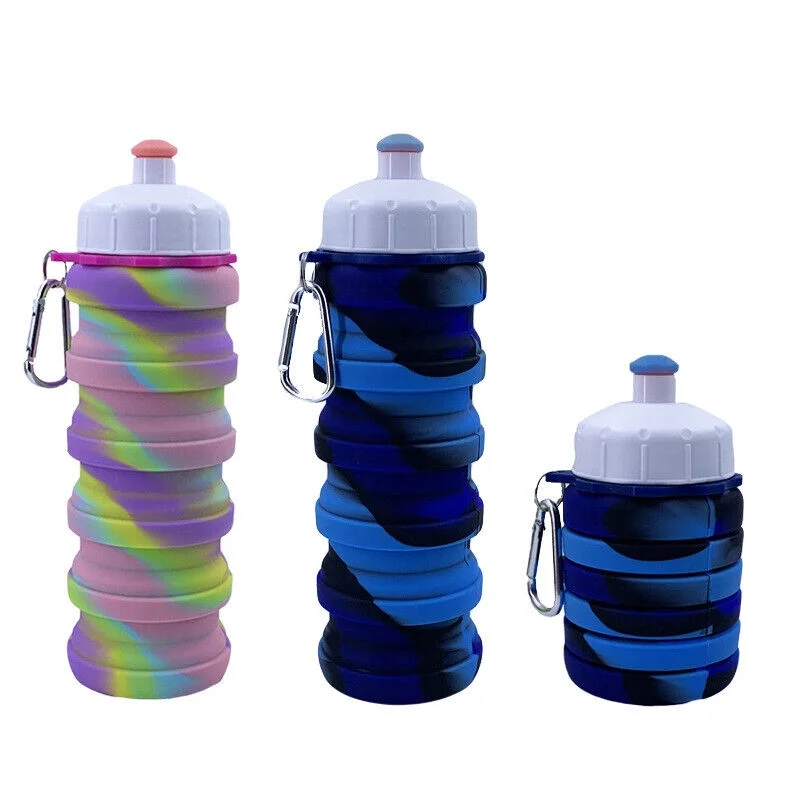 Collapsible Water Bottles Portable Leak proof  Reusable Silicone Water Bottles
