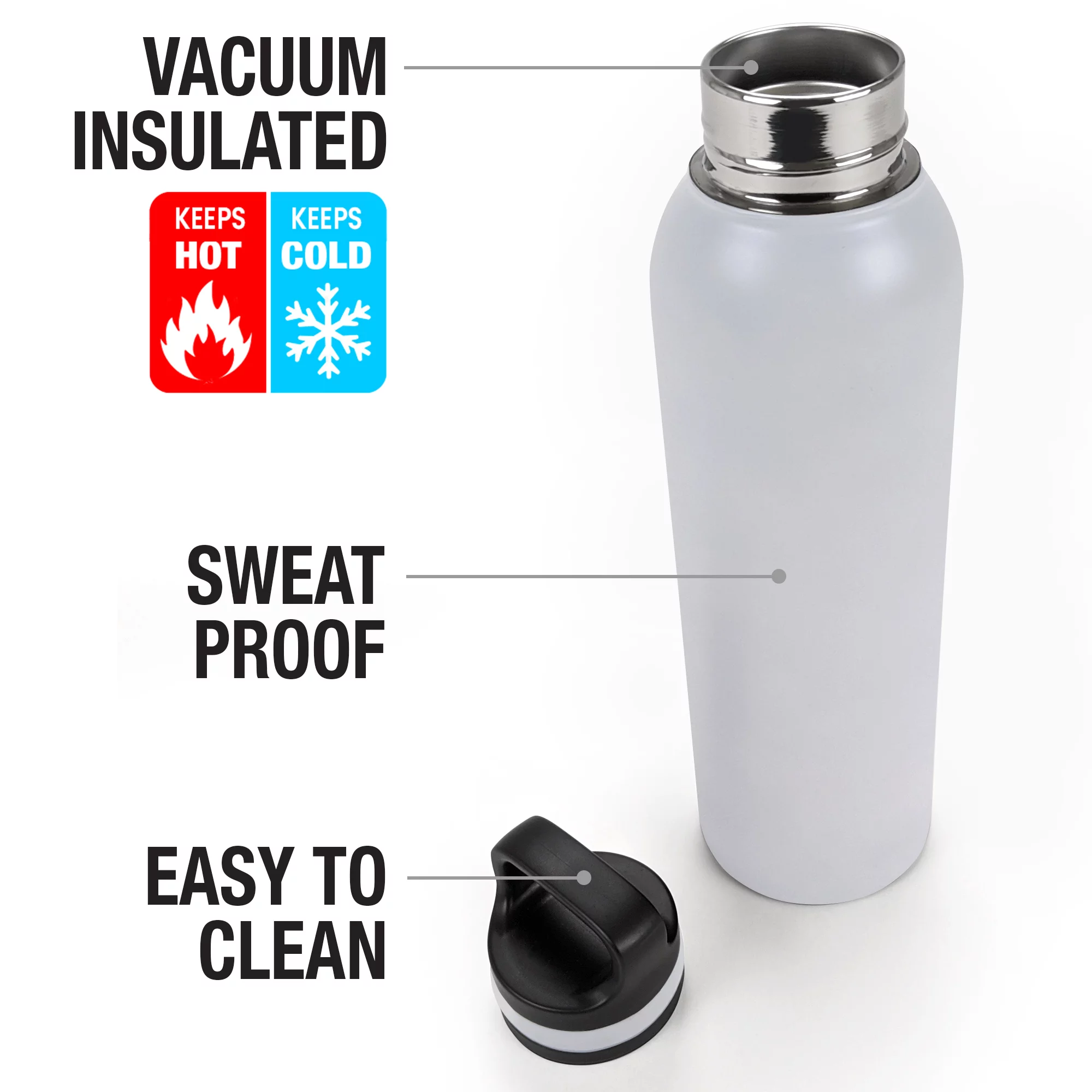 Betty Boop Official Yellow Flowers 24 oz Insulated Canteen Water Bottle, Leak Resistant, Vacuum Insulated Stainless Steel with Loop Cap