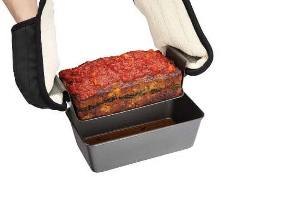Chicago Metallic Non-Stick 2-Piece Healthy Meatloaf Set, Grey