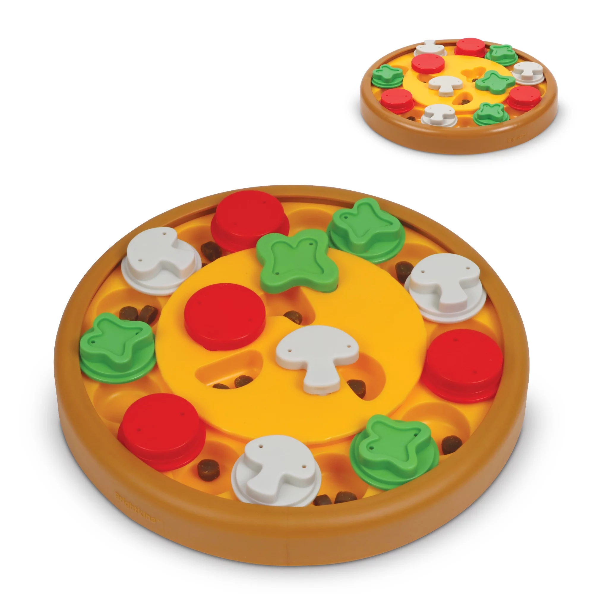 Brightkins Pizza Party! Dog Toy Treat Puzzle, Multi-color Food Dispenser for Puppy Enrichment Training