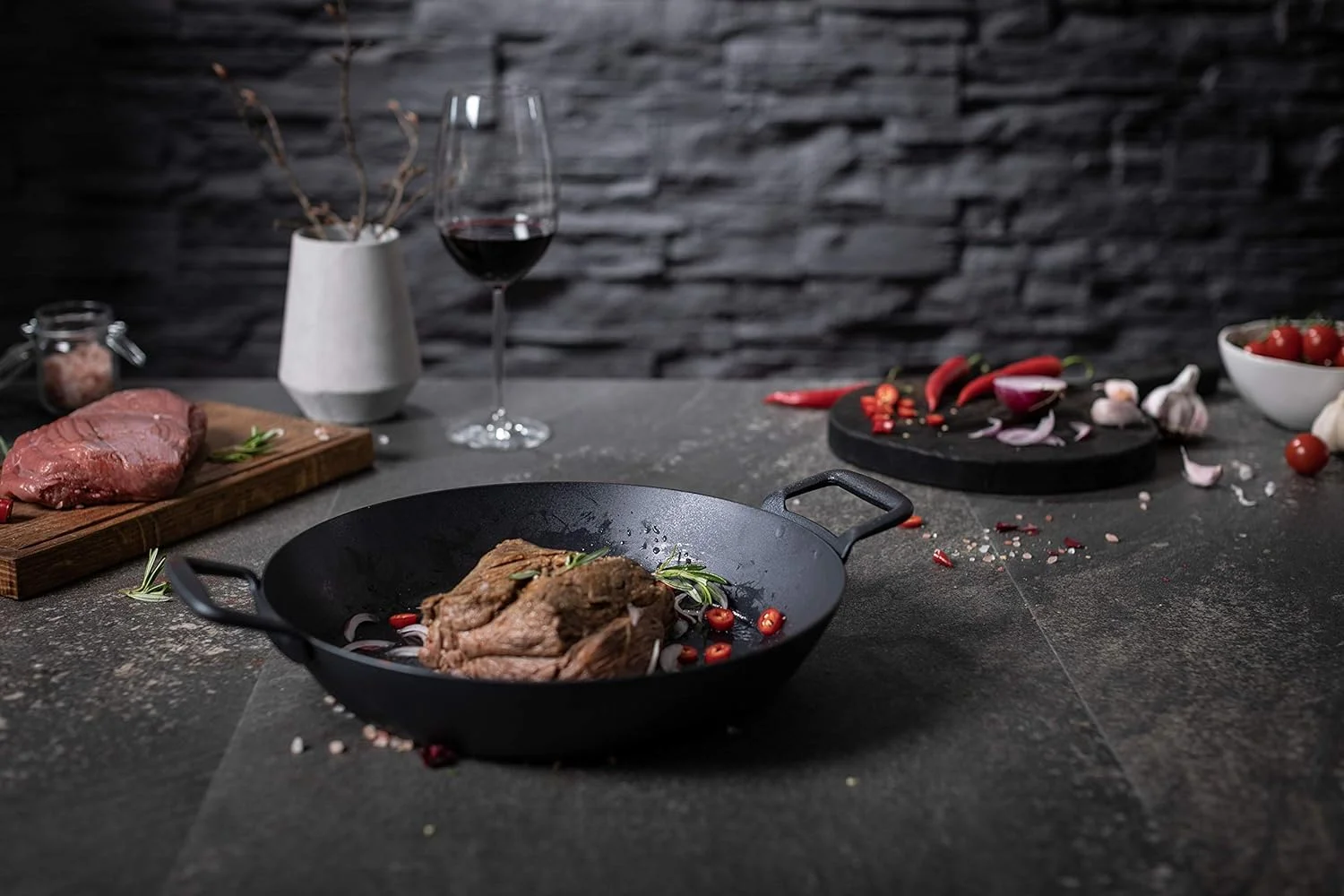 1 1 Frying Pan Iron with Side Handles 12.5