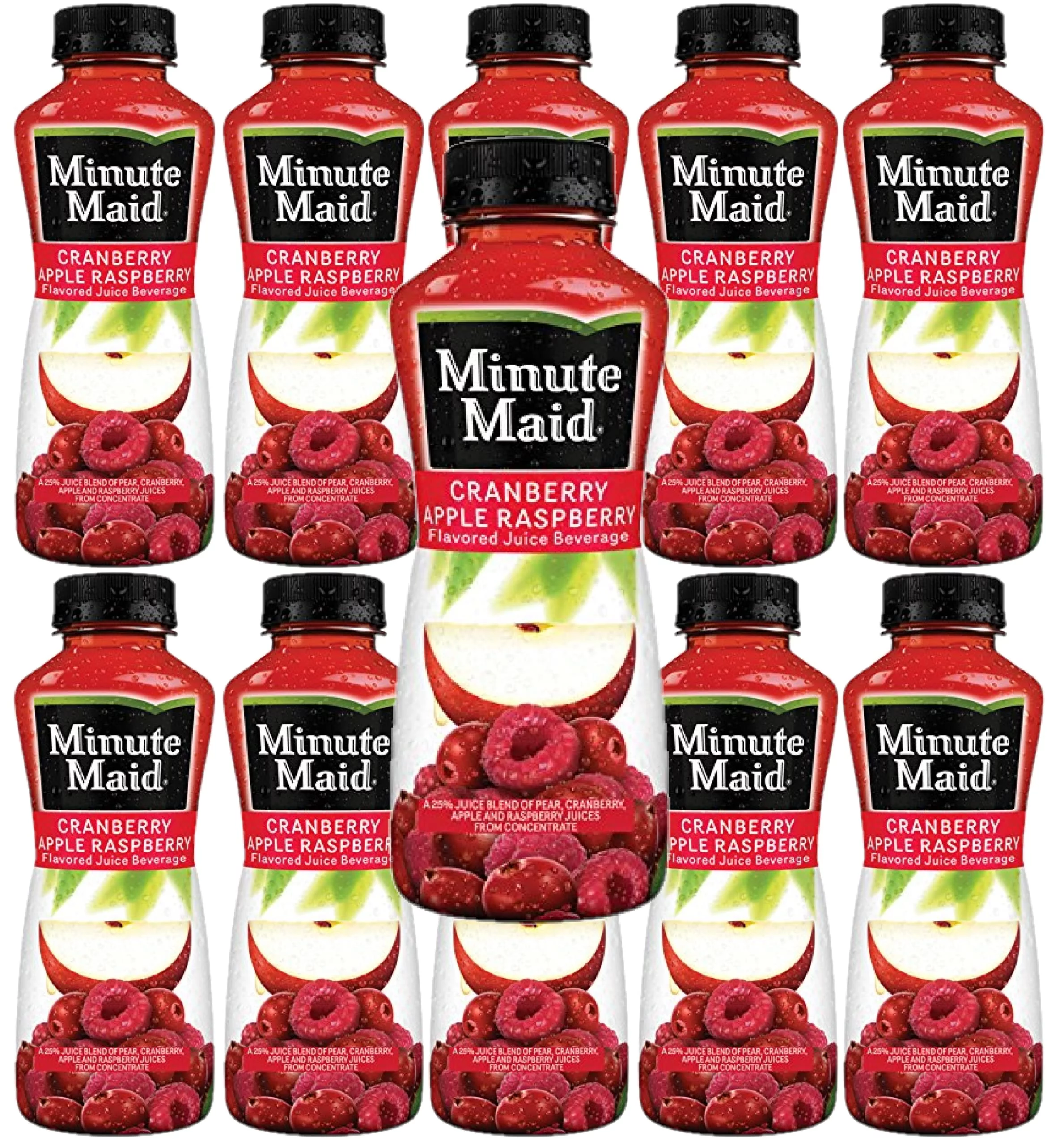 Refreshing Blend of Minute Maid Cranberry Apple Raspberry - 12oz Bottles, Pack of 10 - Perfect for a Burst of Flavorful Delight!