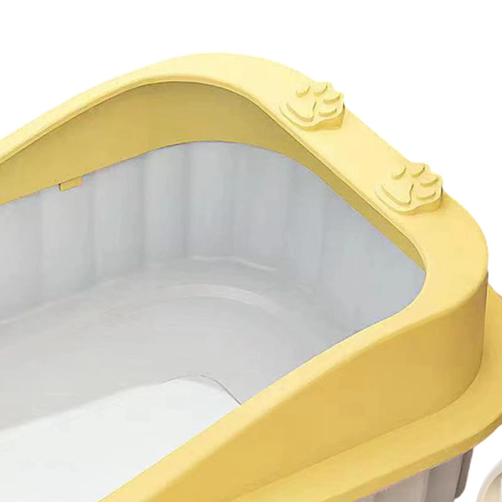 FITYLE Cat Kitty Litter Pan Durable Cat Litter Basin Cat Sand Box Splashproof Cartoon Appearance 50x36x19cm Kitten Toilet yellow