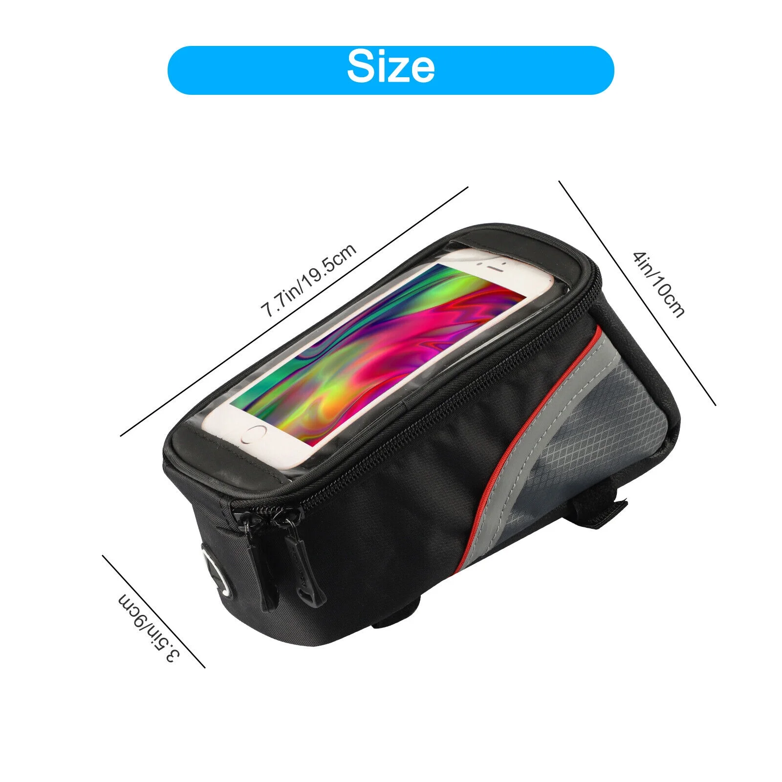 Waterproof Bicycle Frame Tube Front Top Bag MTB Bike Cycling Touch Phone Holder