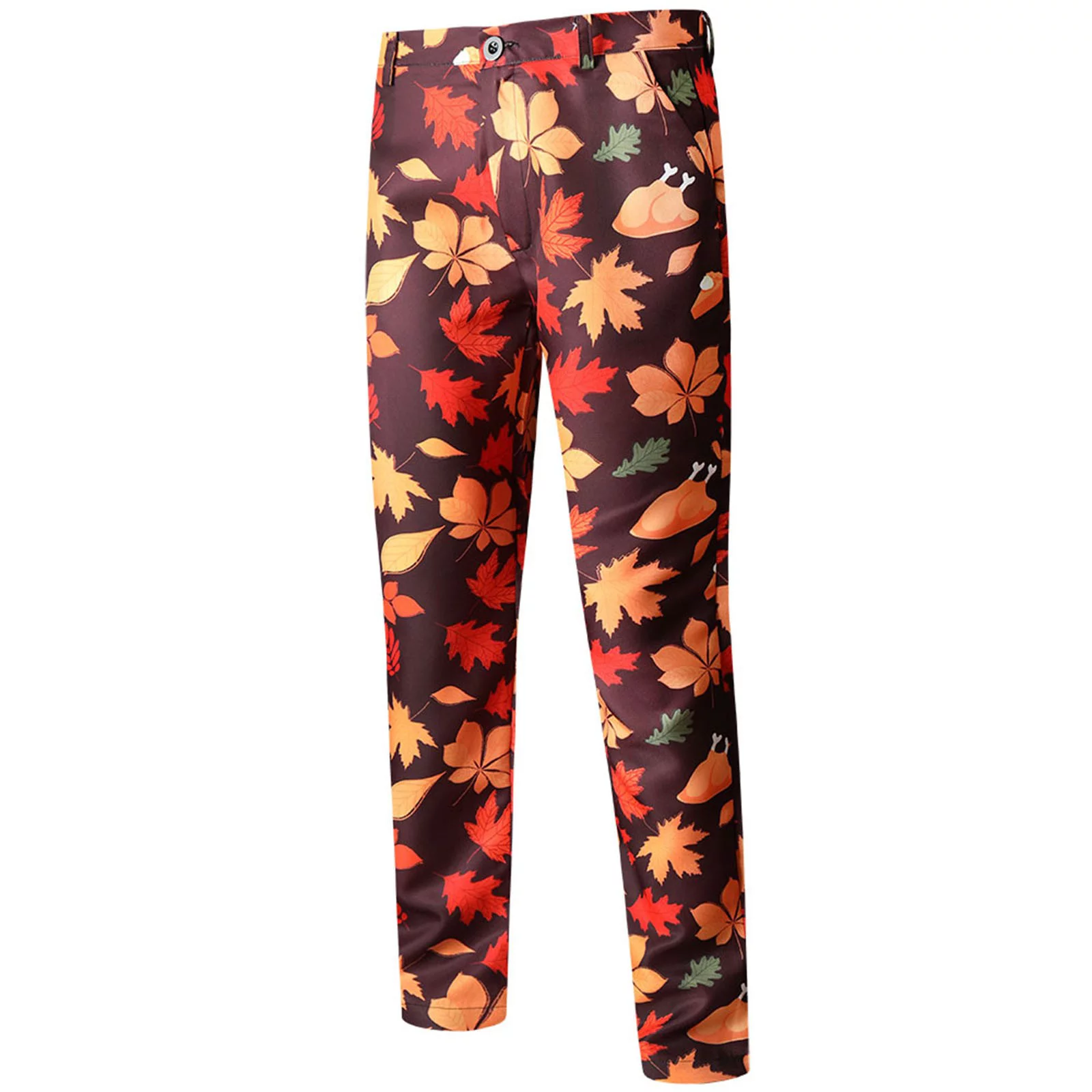 Mens Fashion Casual Printing Maple Vintage Suit Pants Sweatpants F Xxl