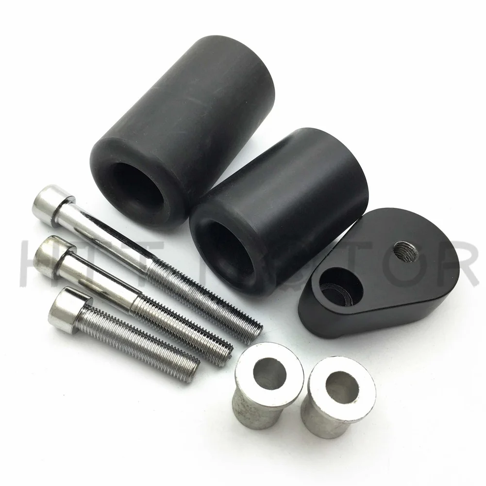 HTT-MOTOR No Cut Frame Slider Protector For 2007 2008 Kawasaki Ninja Zx-6R Zx6R Black