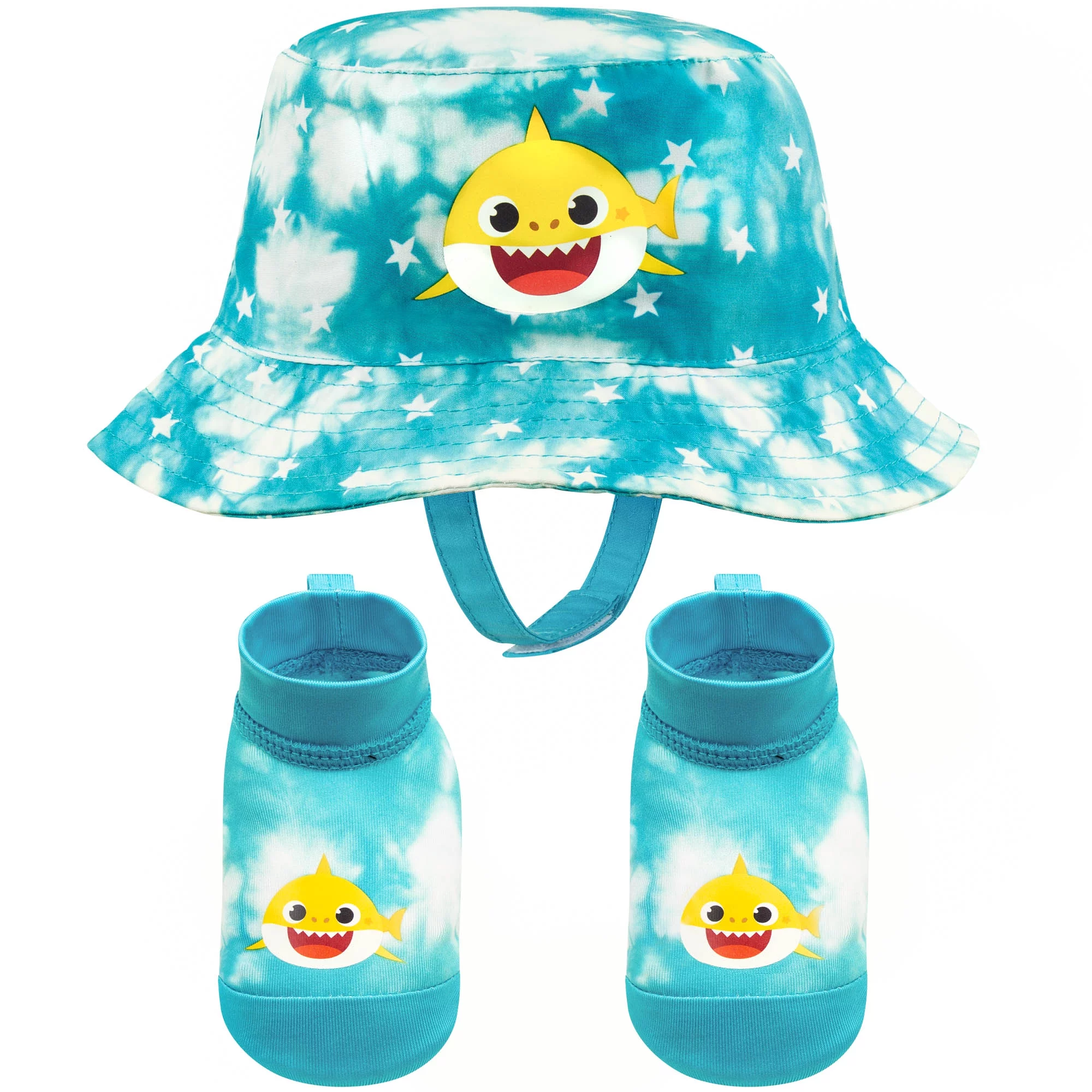 Nickelodeon Baby Shark Bucket Hat and Swim Booties Set, Sun Protection UPF 50+ - Age 0-12 Months