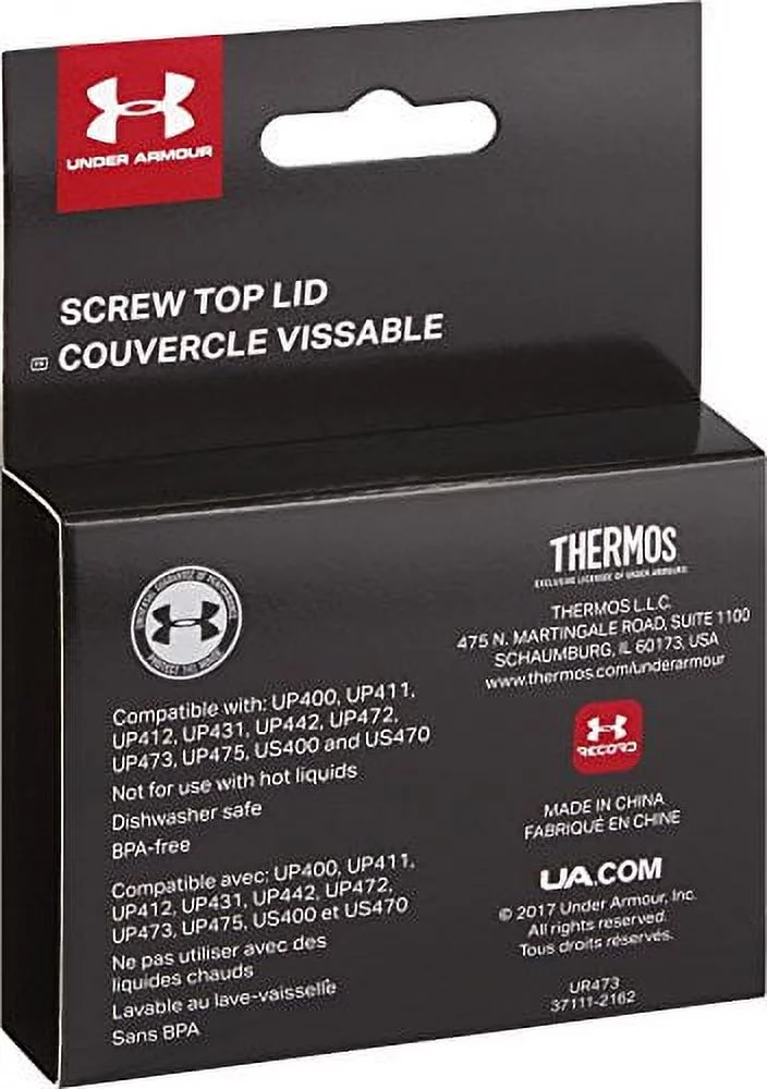 Thermos UR473BK6 Under Armour Classic Screw Top Replacement Lid, 2 x 2, Black