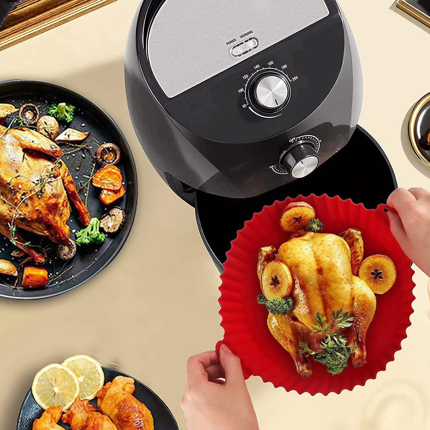 Air Fryer Silicone Pot Reusable Non-stick Air Fryer Silicone Liners Large USA