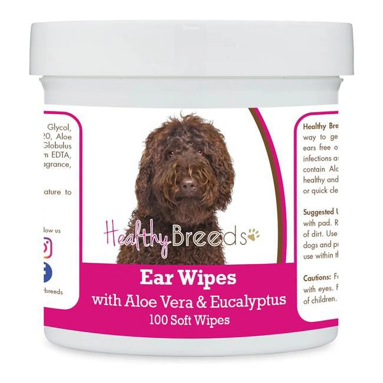Labradoodle Ear Cleaning Wipes with Aloe & Eucalyptus for Dogs - 100 Count