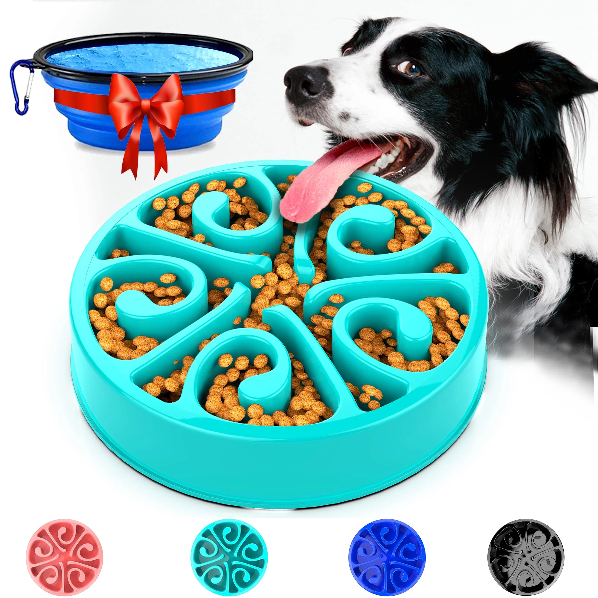 FOAUUH Slow Feeder Dog Bowls, Dog Slow Feeder Bowl, Puzzle Dog Food Bowl, Maze Dog Food Bowl, Slow Feeder Dog Bowls Large Breed, Medium Breed, Small Breed, Slow Eating Bowl, Puppy Bowl