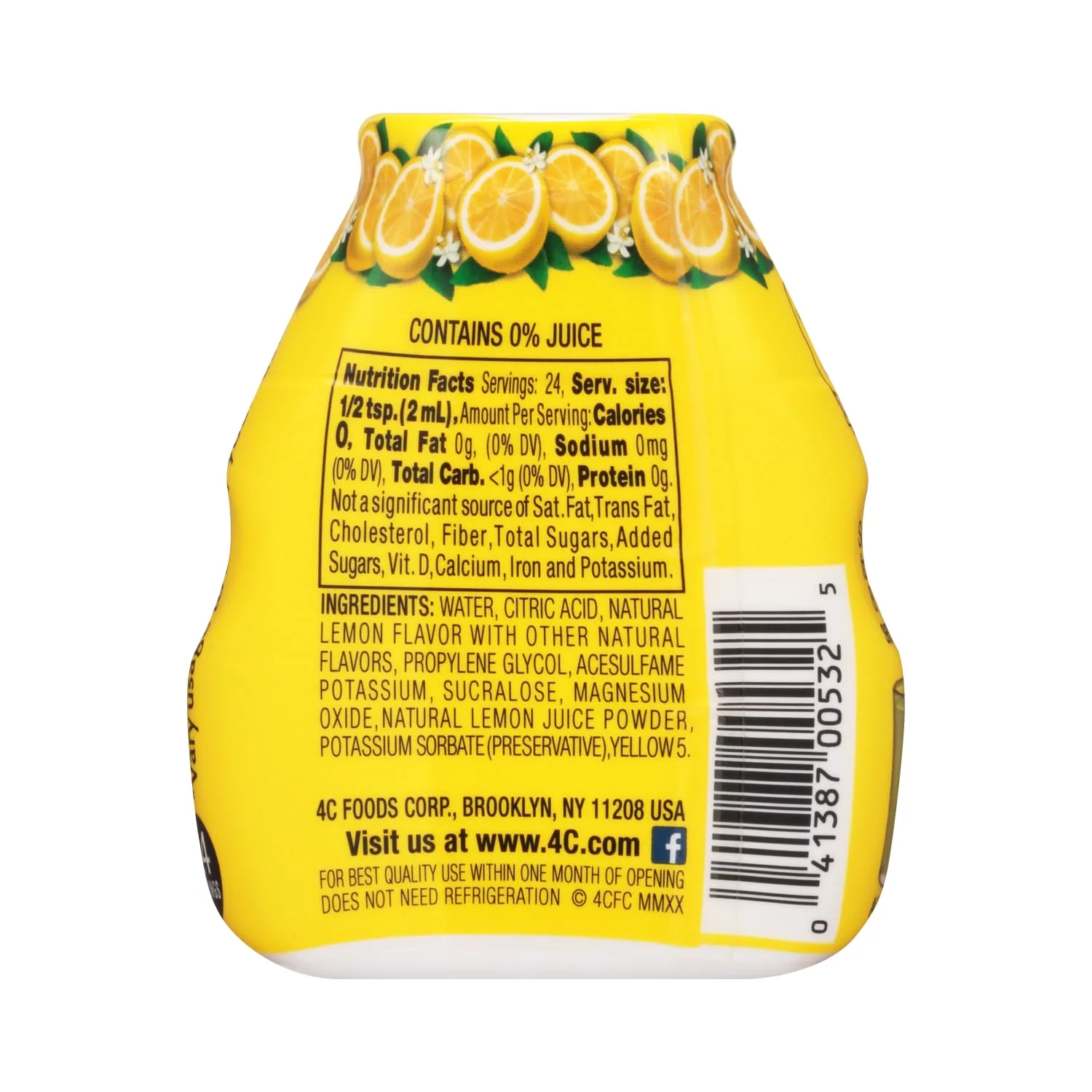 4C Sugar Free Liquid Water Enhancer, Premium Natural Flavors, 0 Calorie Drops (Lemonade, 3 Pack)