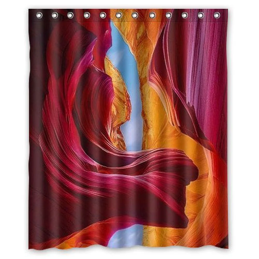 GreenDecor Antelope Canyon Waterproof Shower Curtain Set with Hooks Bathroom Accessories Size 60x72 inches