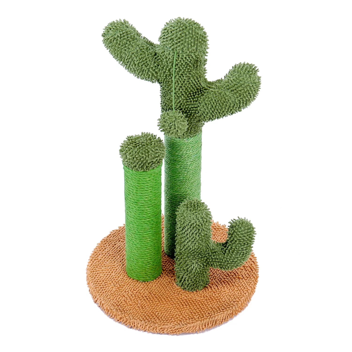 Cactus Cat Scratching Posts Sisal Claw Scratcher Cat Interactive Toy Gift, Green
