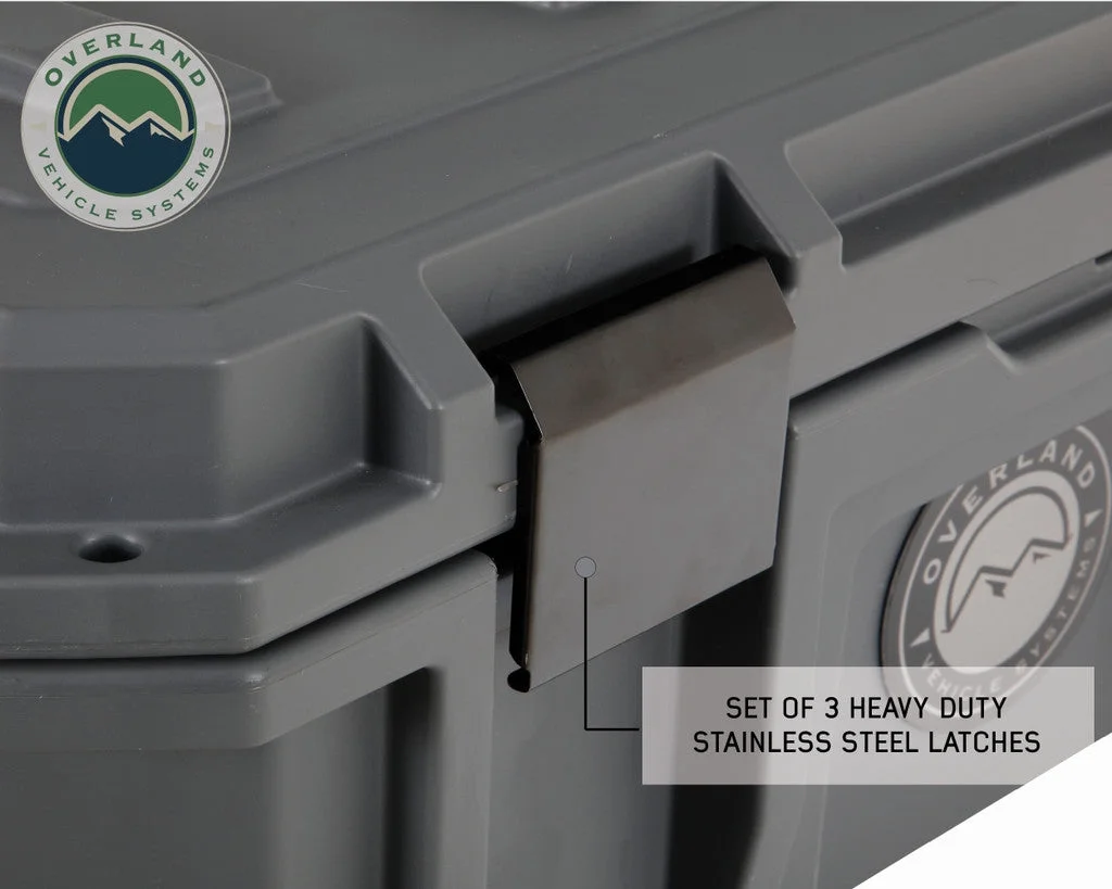 OVS D.B.S. Dark Grey 117 QT Dry Box with Wheels Drain and Bottle Opener 40100021