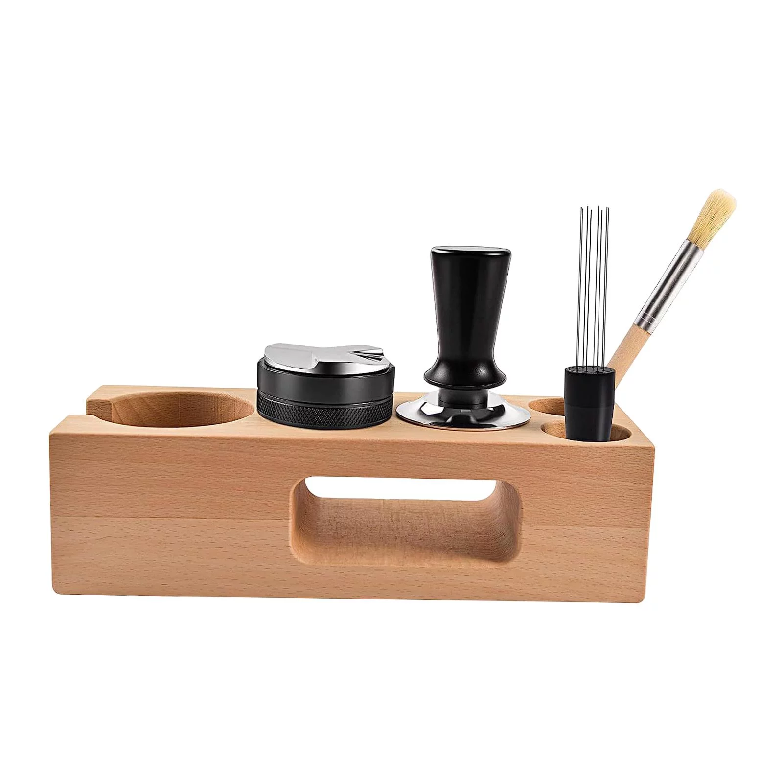 Espresso Tamper Station Coffee Tamper Distributor and Stirrer Multipurpose 54/58mm Espresso Accessories Kits for Commercial Cafe Kitchens 54mm