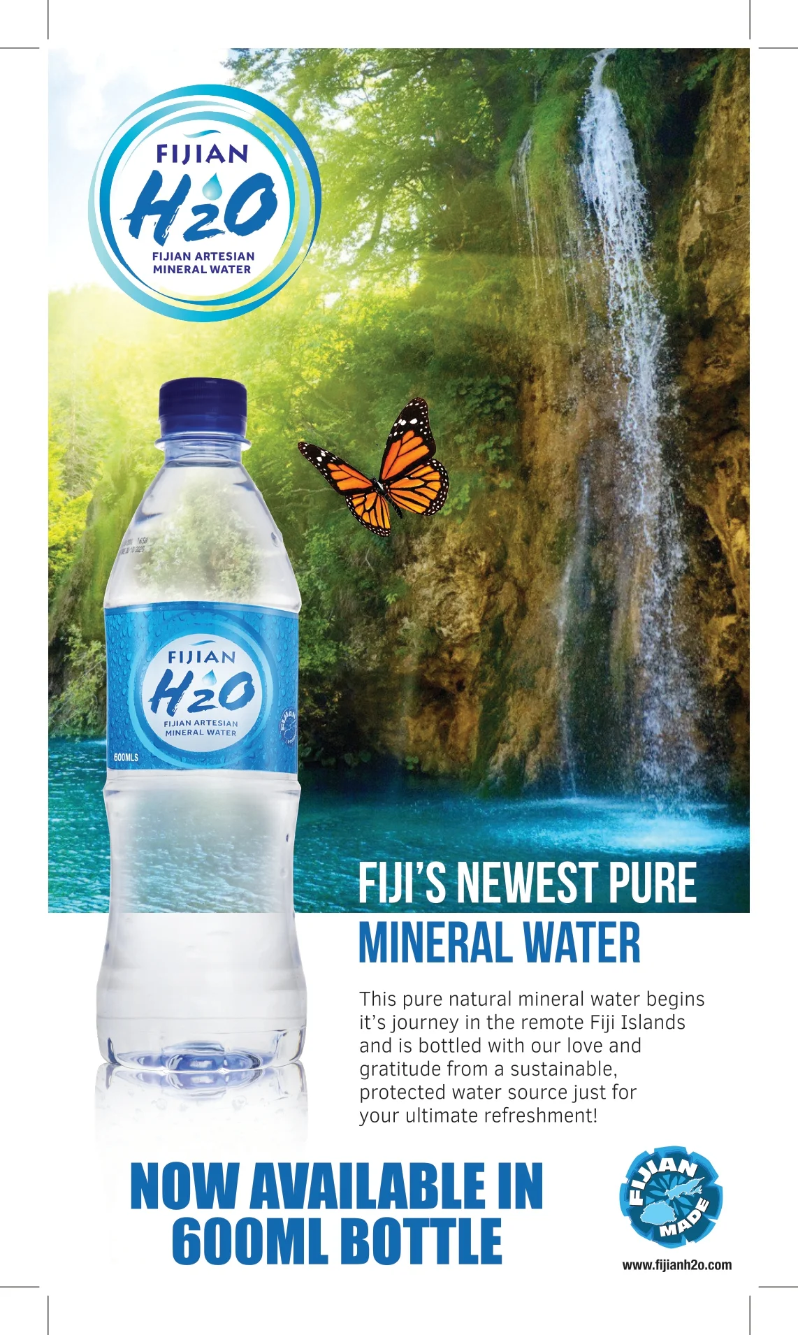 New! Fijian H20 Natural ARTESIAN Mineral Water Case Pack of 24 (20.28 Oz Bottle) Discover Fiji's Finest H20, Naturally High pH & SMOOTH TASTE