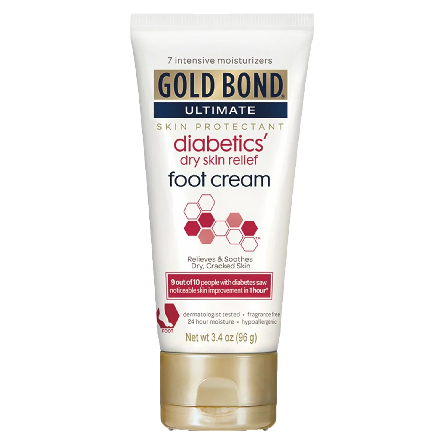 4 Pack - Gold Bond Diabetic Skin Relief Foot Cream 3.4 oz Each
