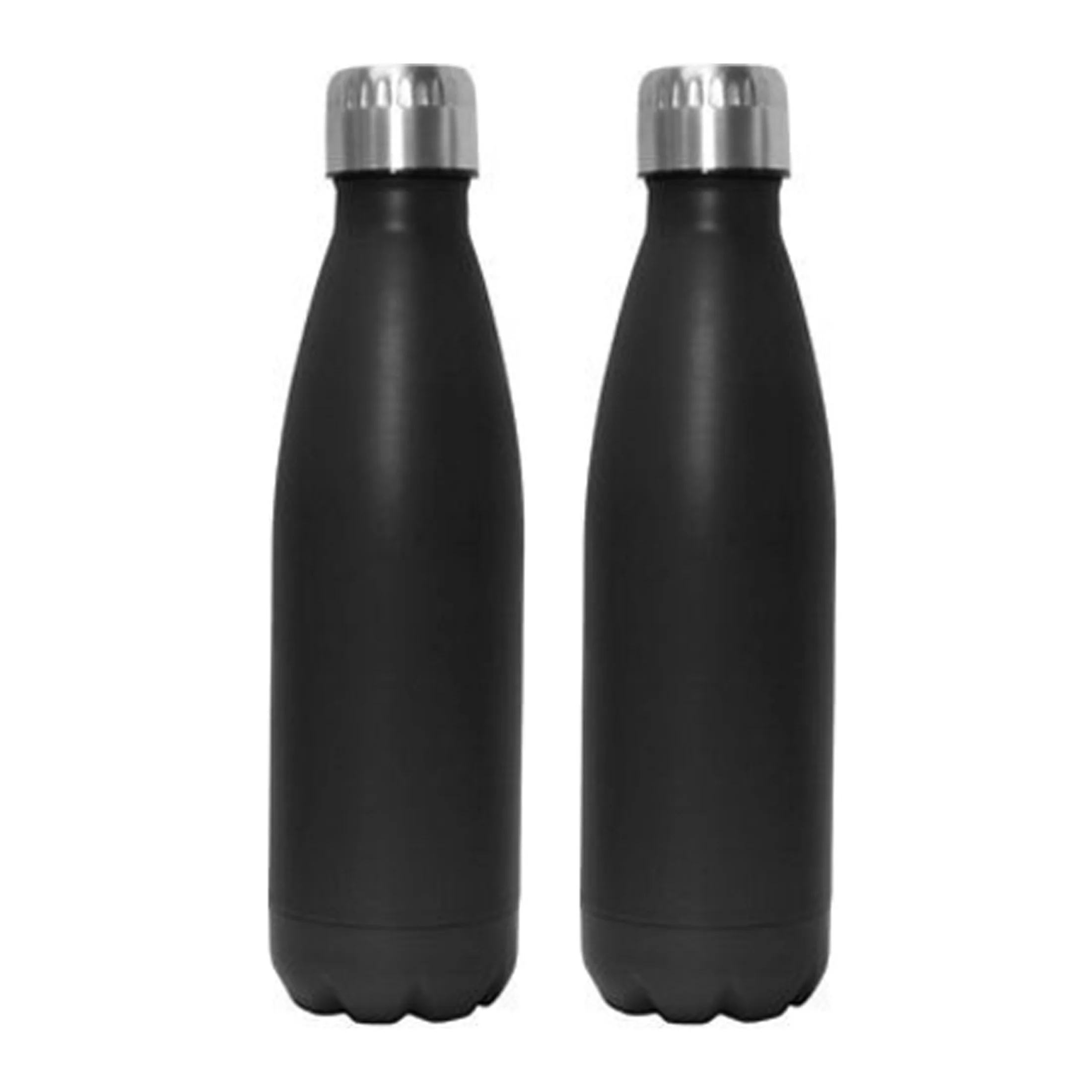 Stellar Black (2 Pack) Cola Water Bottle, 17 ounce double wall 18/8 stainless steel thermal bottle.