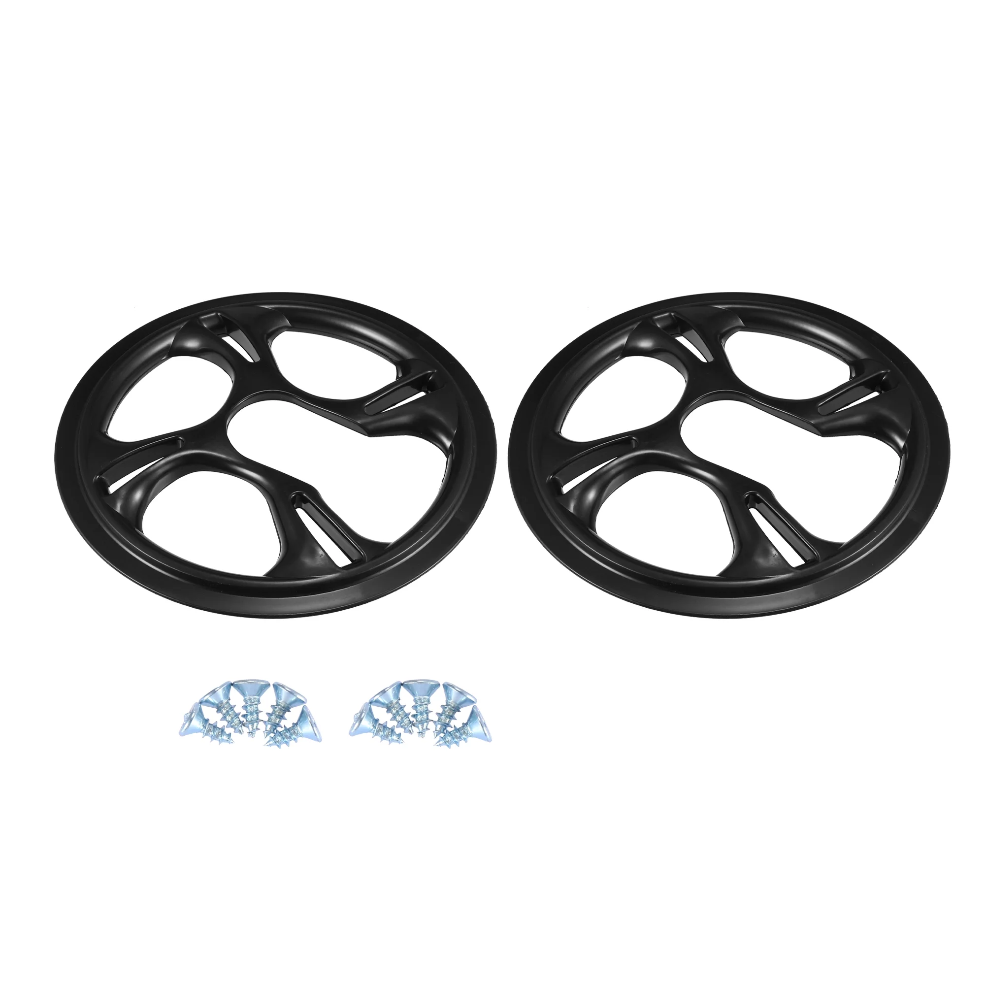 Unique Bargains 2 Pcs 48 Teeth 12cm 4 Holes Bicycle Bike Crankset Chain Wheel Cover Protection Chain Wheel Protective Cover Black