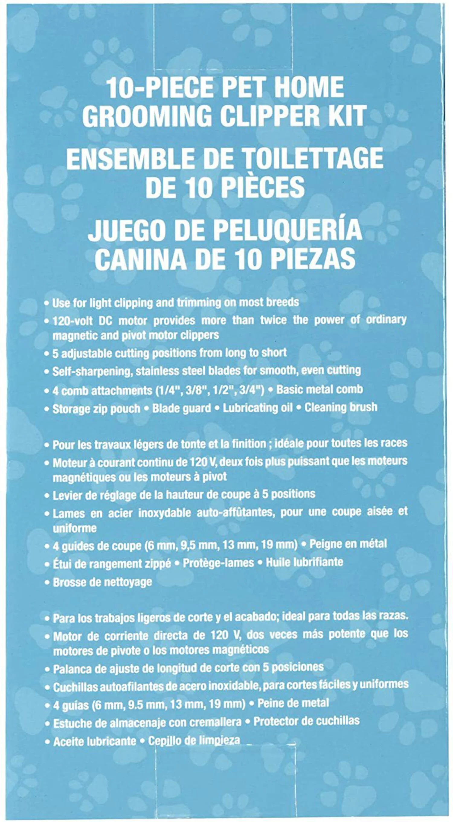 ConairPro Dog  Cat 10-Piece Home Grooming Clipper Kit