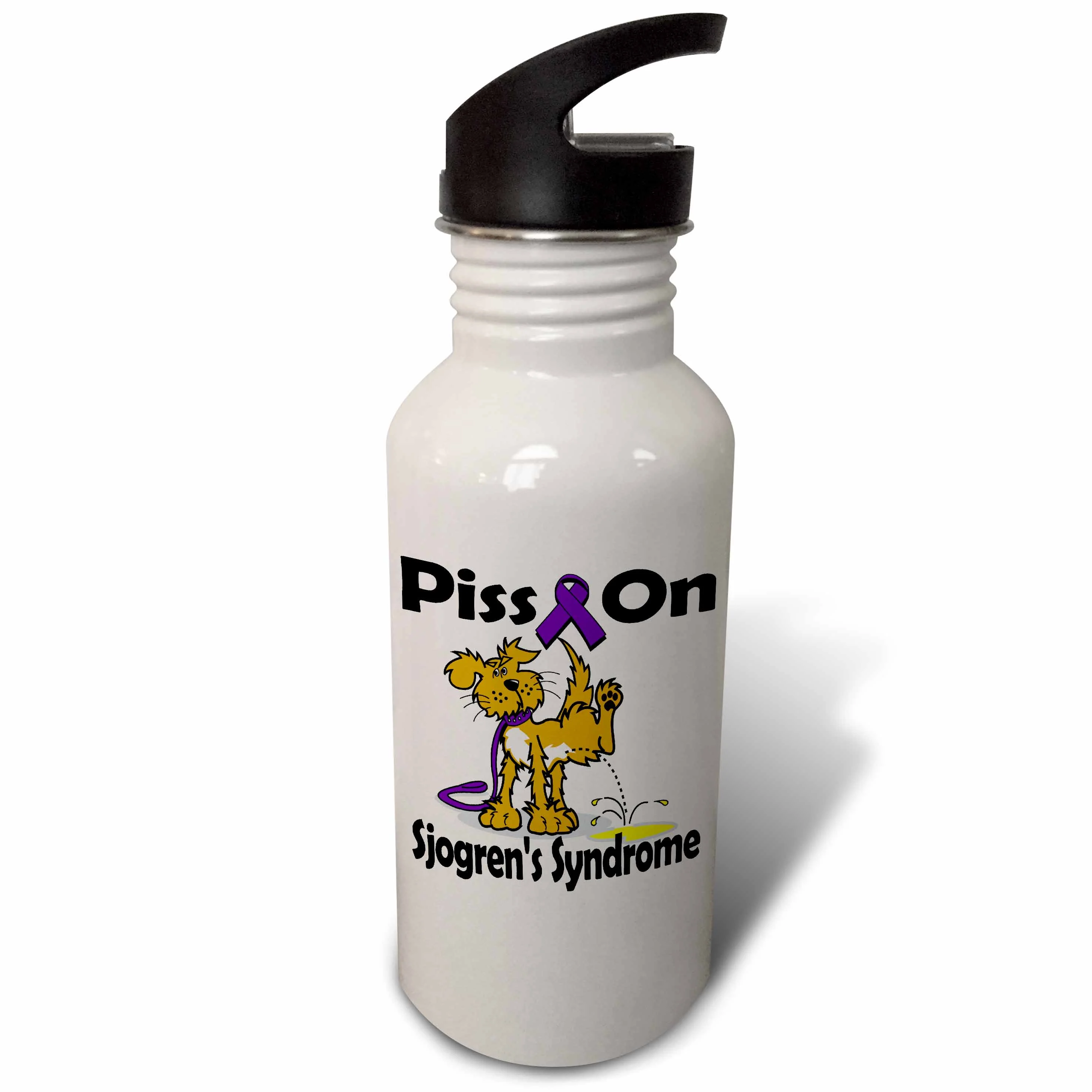 Piss On Sjogrens Syndrome Awareness Ribbon Cause Design 21 oz Sports Water Bottle wb-115933-1