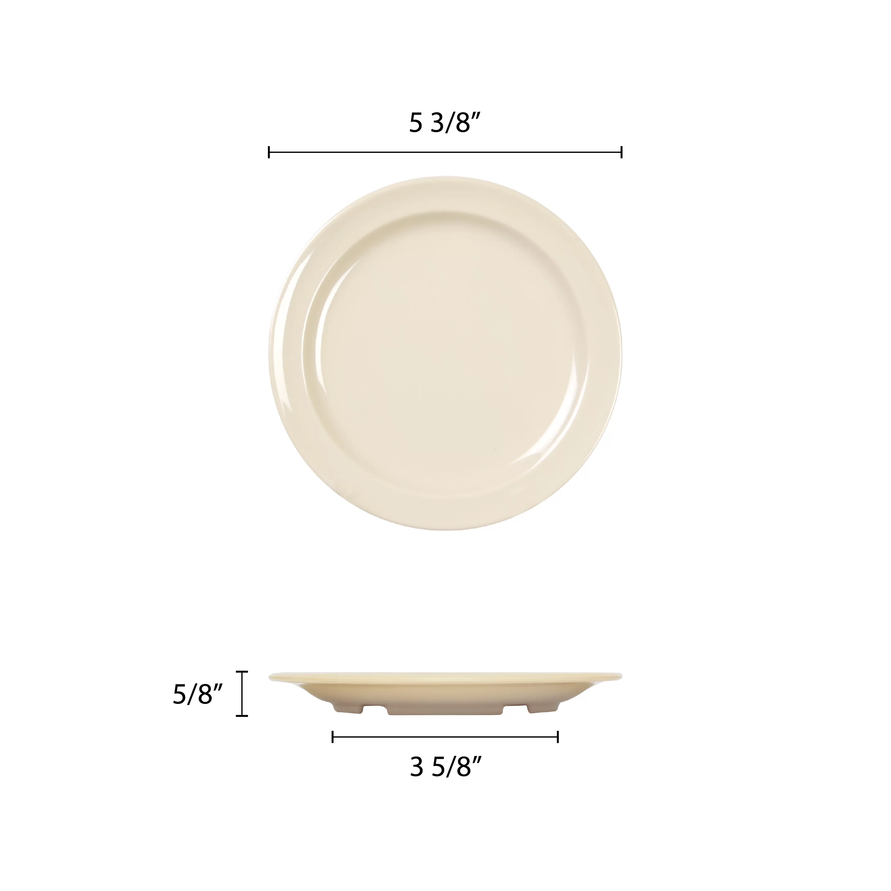 Excellante Nustone Tan Melamine Dinnerware Collection 5.5 Inch, Round Plate, Comes in Dozen