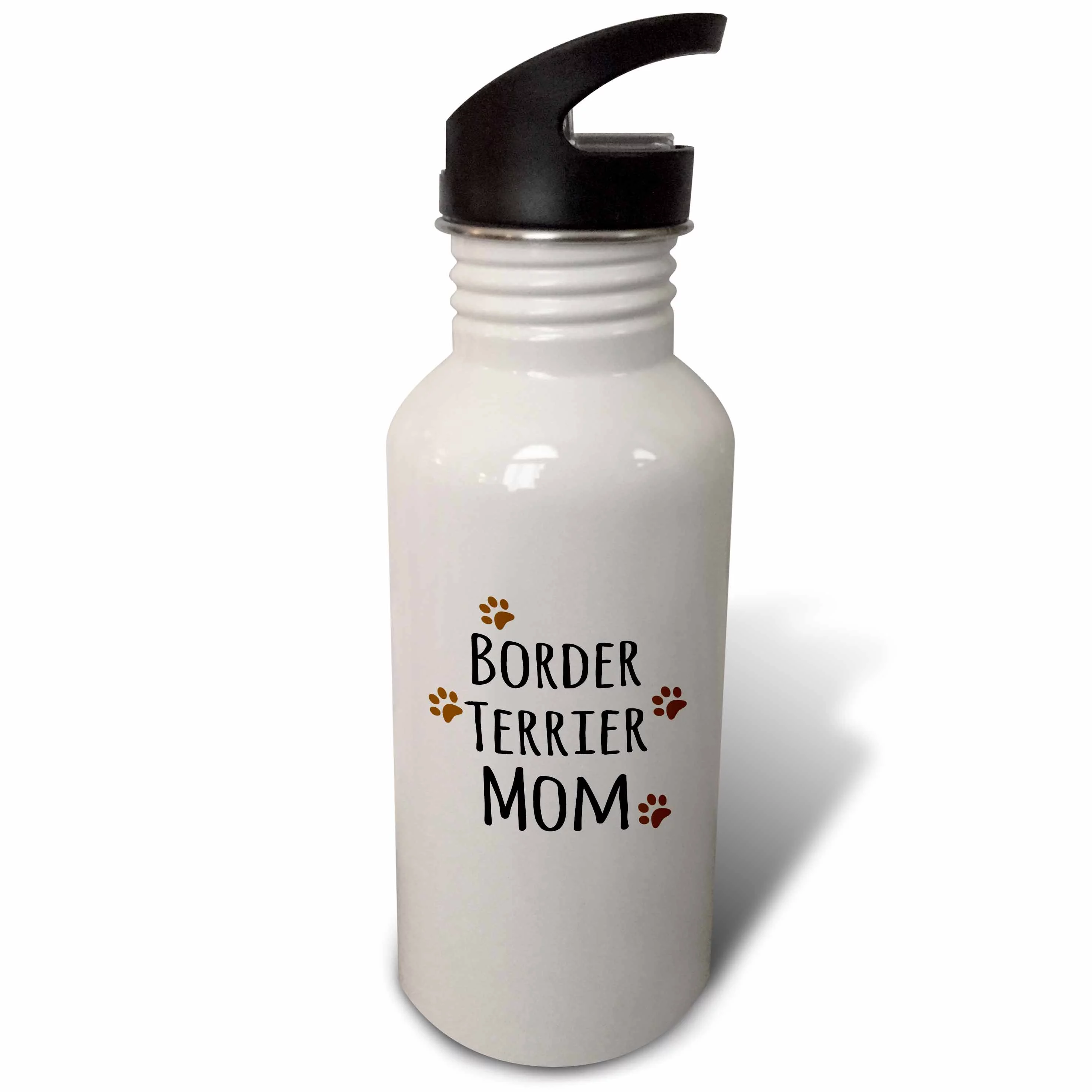 Border Terrier Dog Mom - Doggie by breed - brown muddy paw prints love - doggy lover mama pet owner 21 oz Sports Water Bottle wb-154079-1
