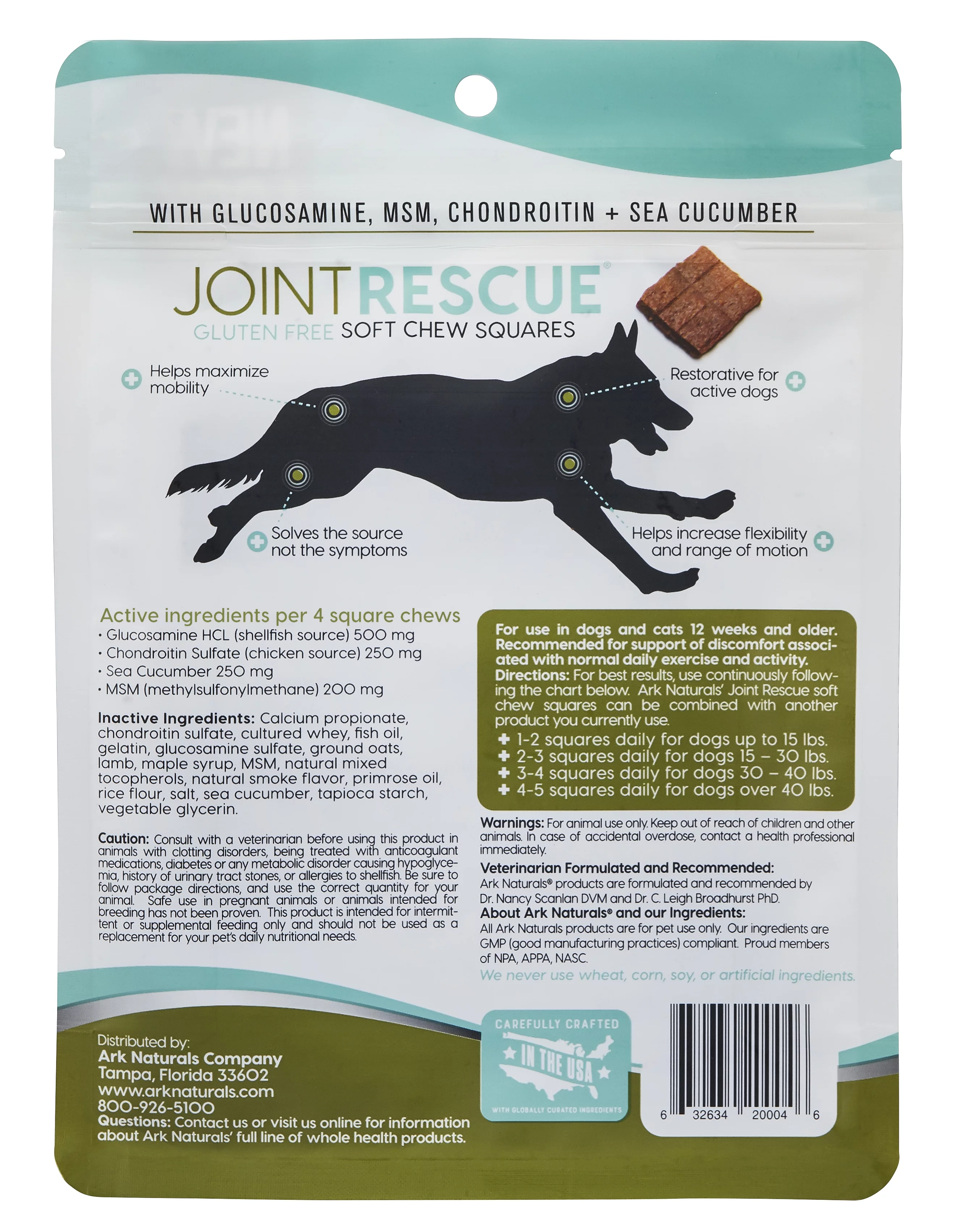 Ark Naturals Sea Mobility Joint Rescue Dog Treats, Lamb Flavor, Joint Supplement with Glucosamine & Chondroitin, 1 Pack 9 Ounce (Pack of 1)