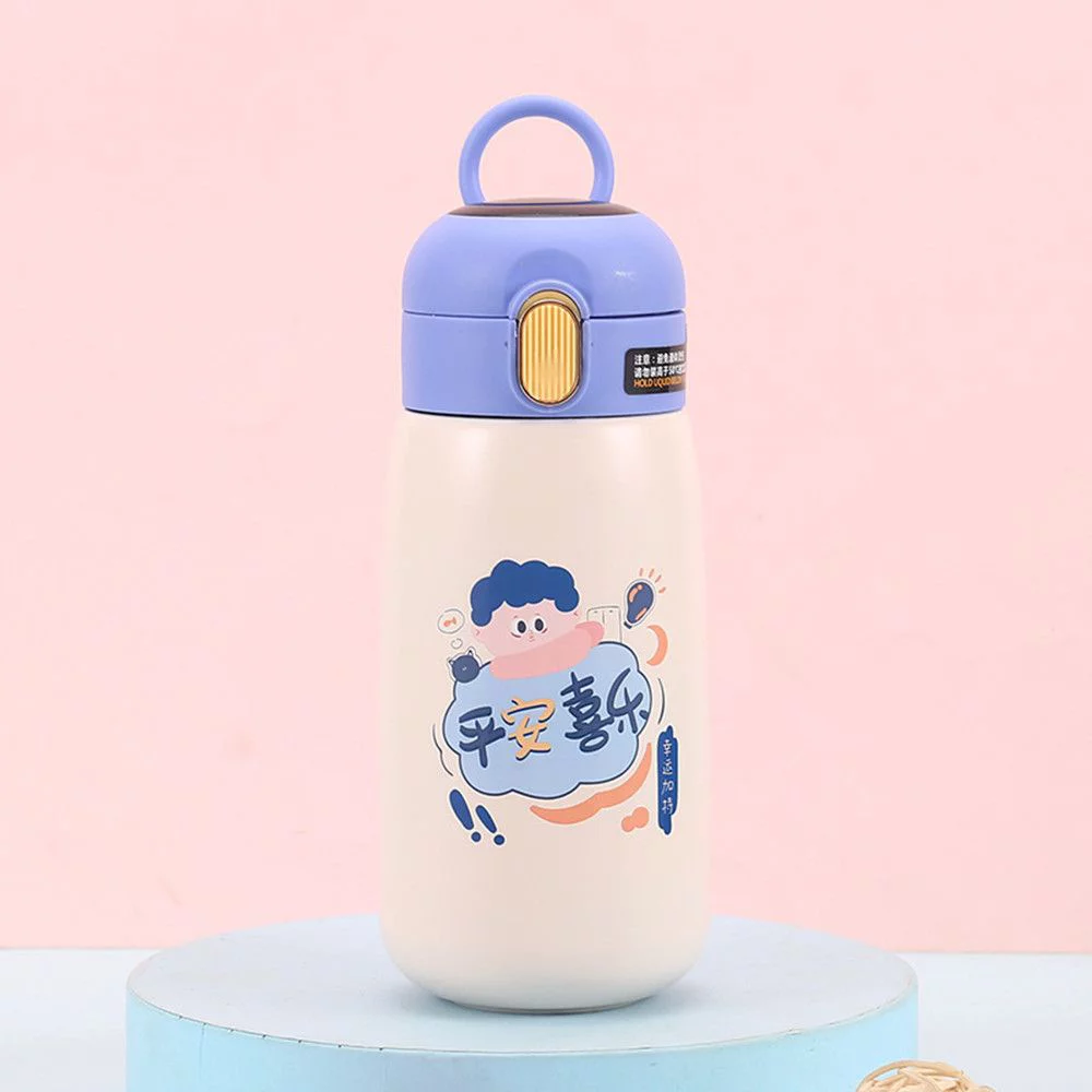 420ml Creative Temperature Touch Display Leak-Proof Thermal Mug Water Bottle Water Cup Stainless Steel PURPLE