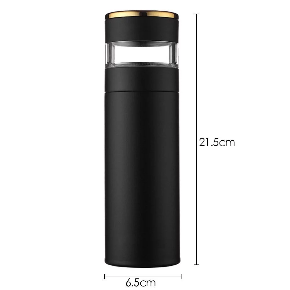 Drinkware Vacuum Flasks LED Display Miniature Water Bottle Premium Travel  Mug Tea and Water Separation Thermos Cup Intelligent Temperature Display BLUE