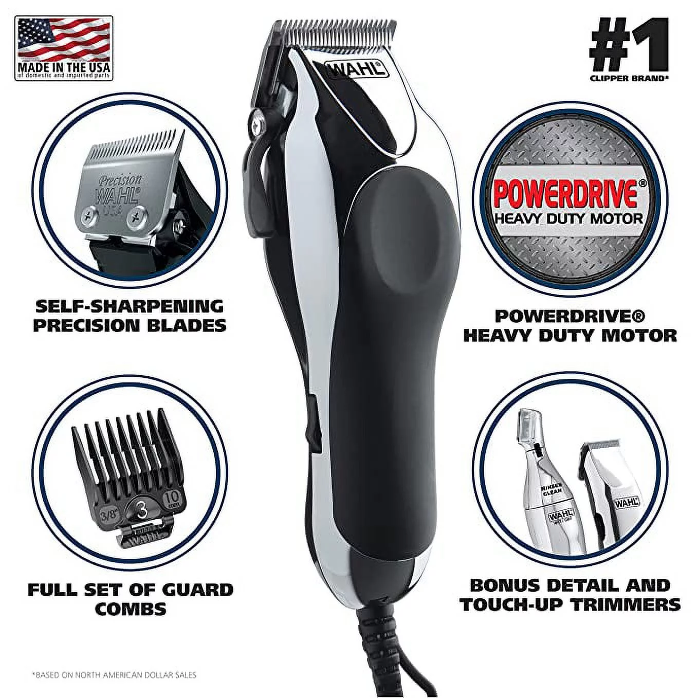 Wahl 30 Piece Hair Cut Home Barber Kit Trimmer Clipper Signature Series Haircut