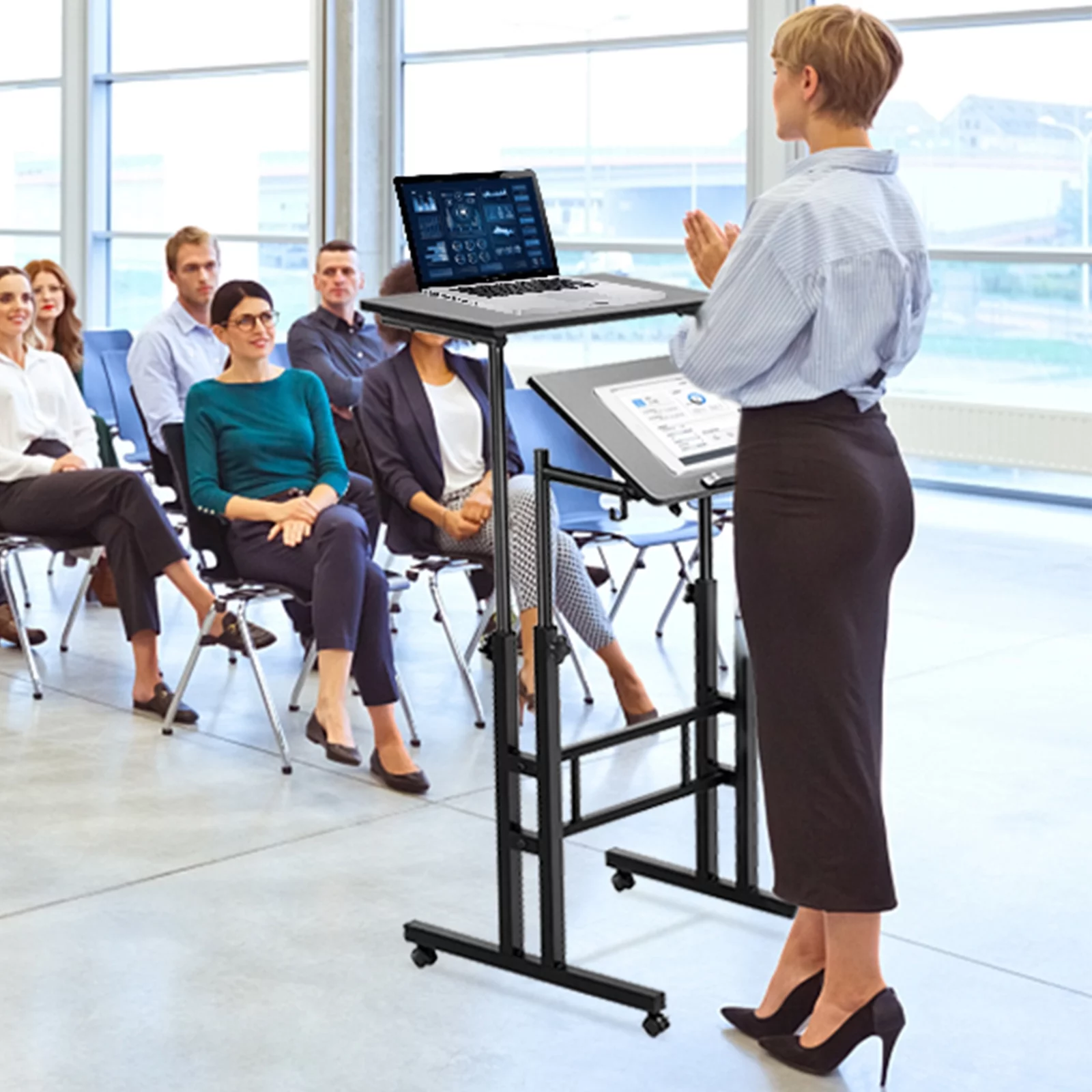 BENTISM Mobile Standing Desk, 26.4