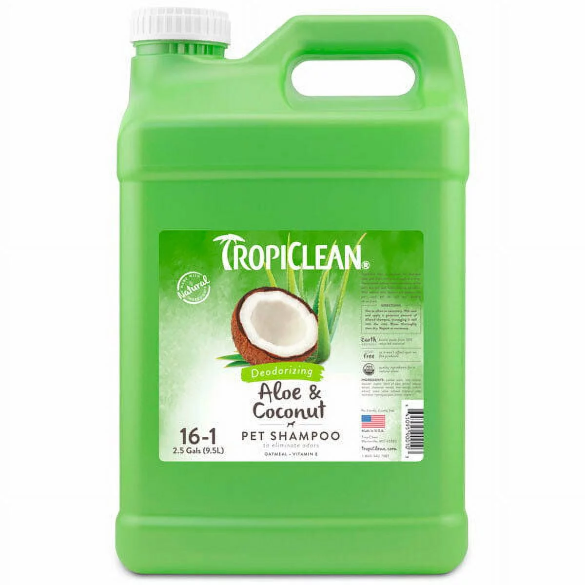 Pet Shampoo Aloe Coconut Deodorizing Soap Free Natural Gentle Gallon Concentrate (2.5 gallon)